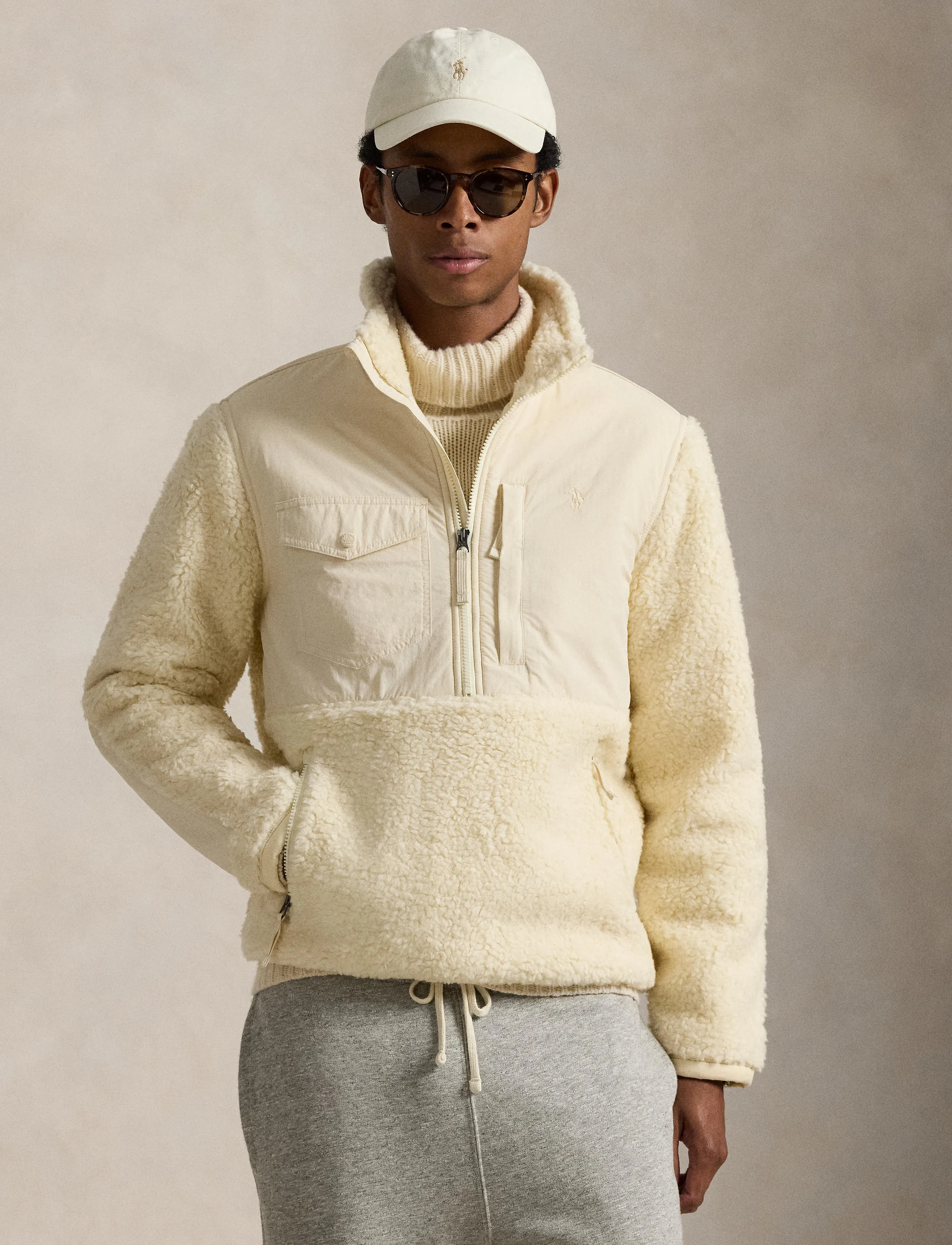 Polo Ralph Lauren - Hybrid Half-Zip Pullover - fleecetrøjer - andover cream - 3