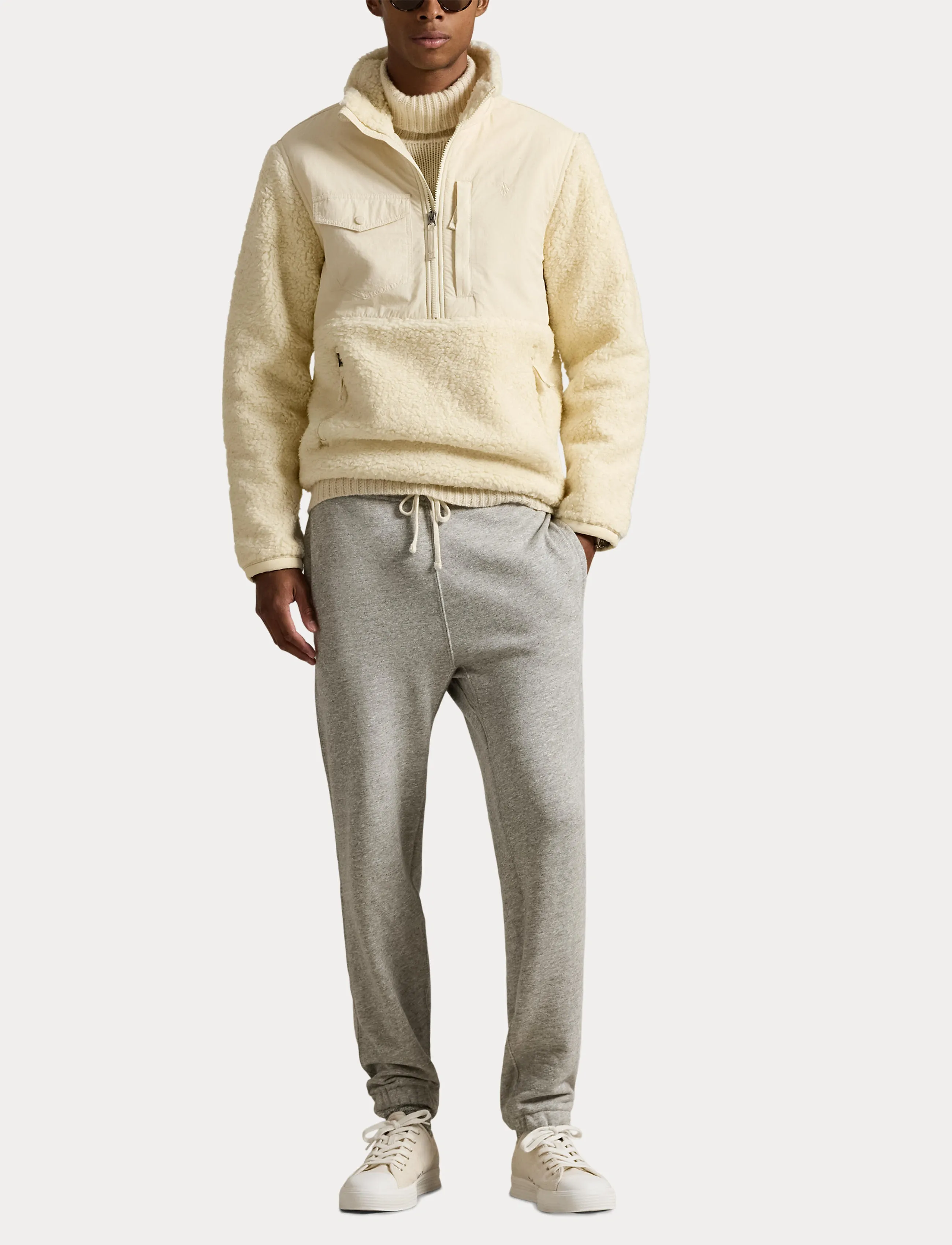 Polo Ralph Lauren - Hybrid Half-Zip Pullover - fleecetrøjer - andover cream - 4