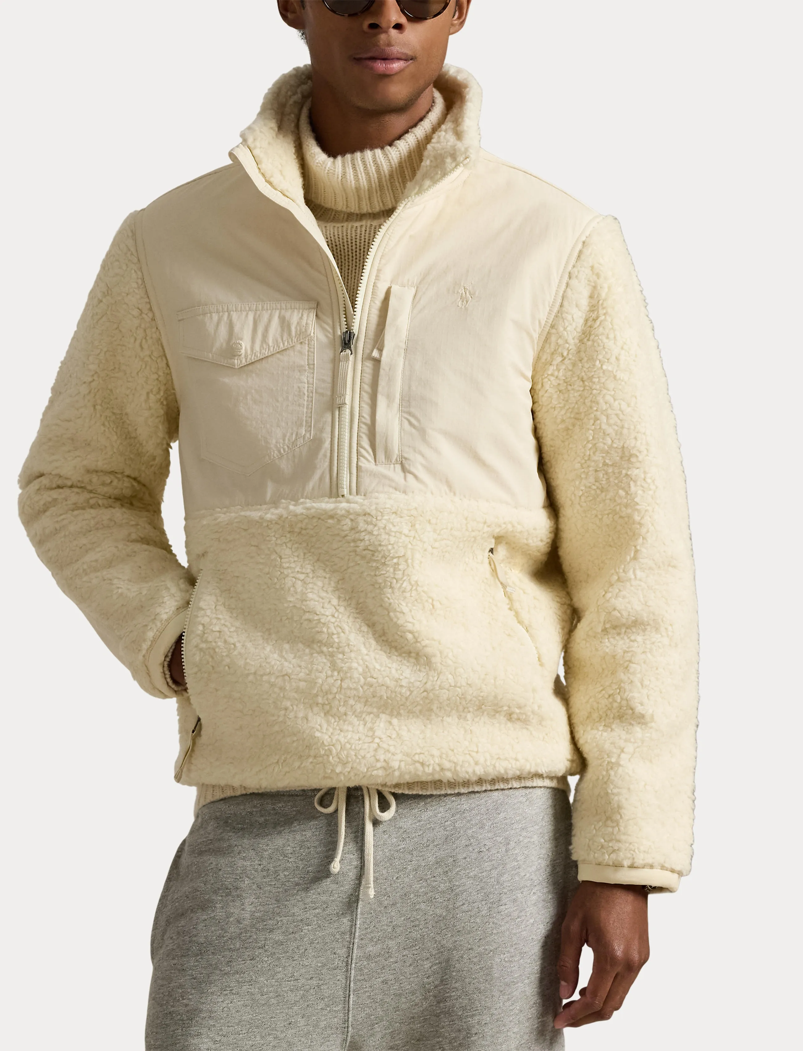 Polo Ralph Lauren - Hybrid Half-Zip Pullover - fleecetrøjer - andover cream - 5