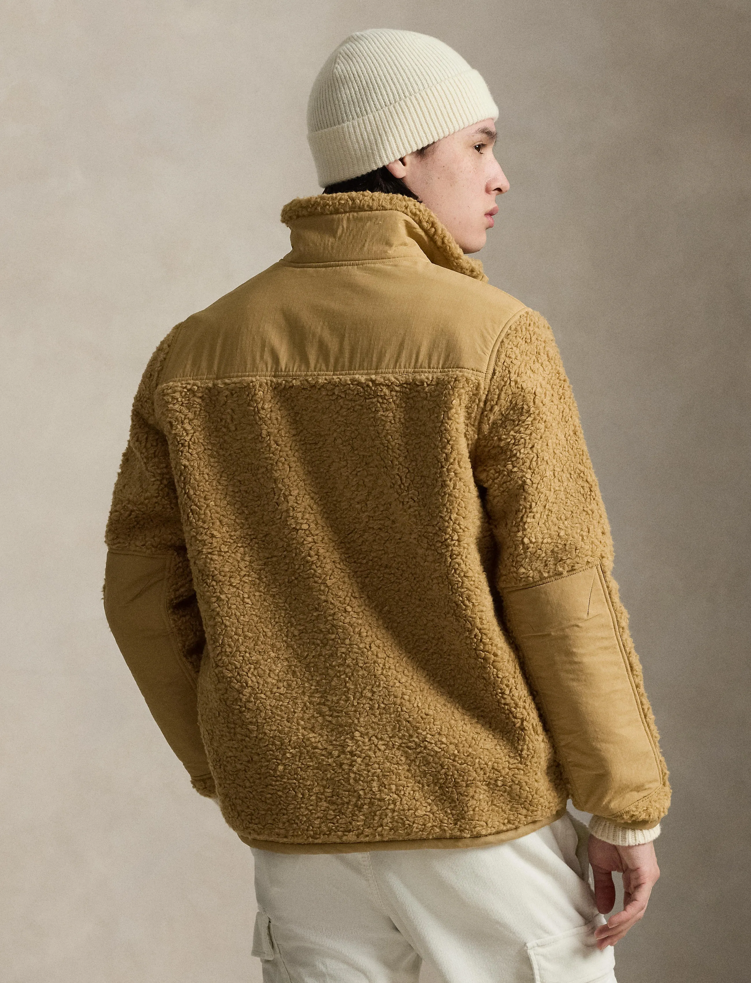 Polo Ralph Lauren Hybrid Half-Zip Pullover, Mænd, Hybrid Halv Lynlås Pullover, Beige, Str: XS