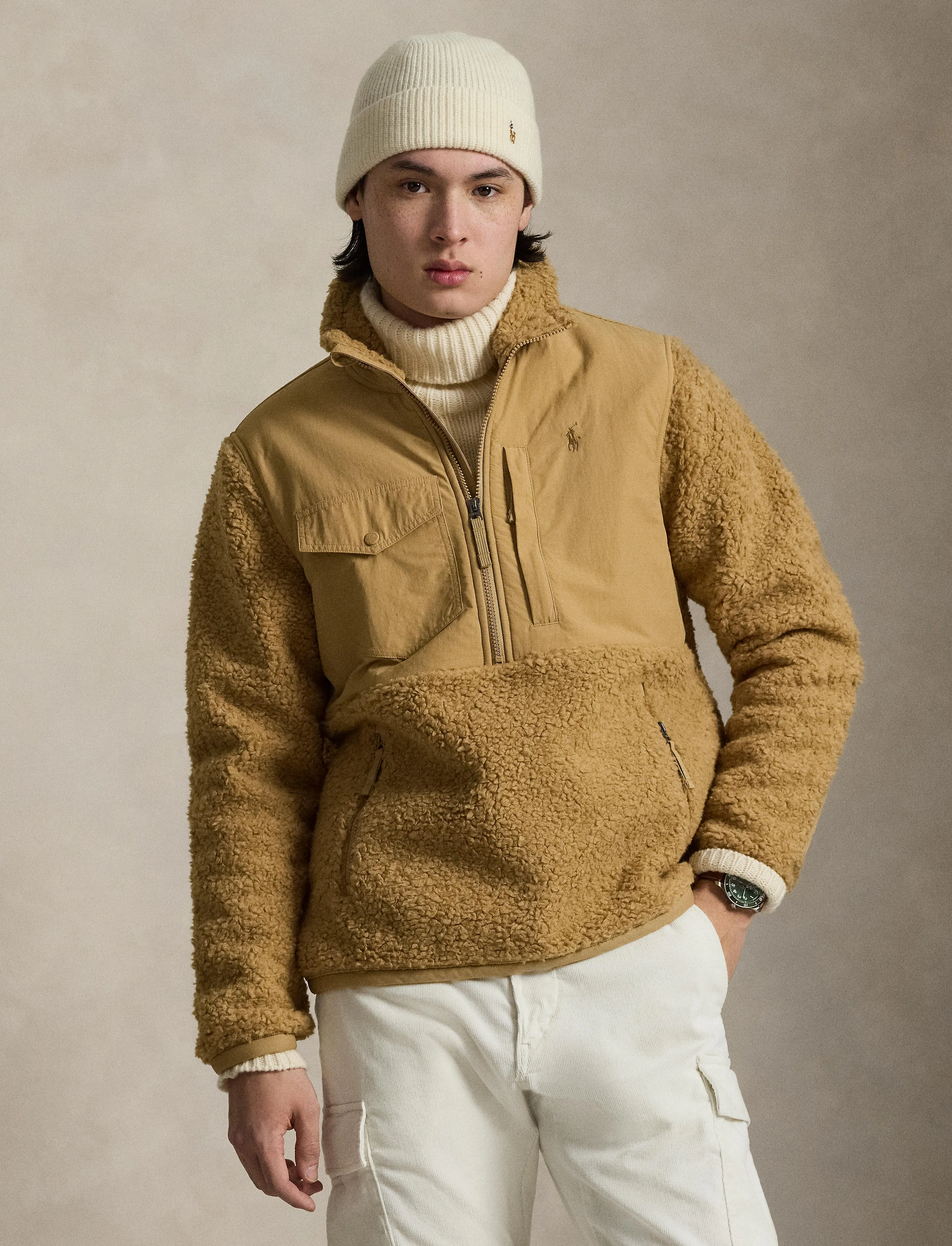 Polo Ralph Lauren Hybrid Half-Zip Pullover - Riided - CLASSIC CAMEL / beige