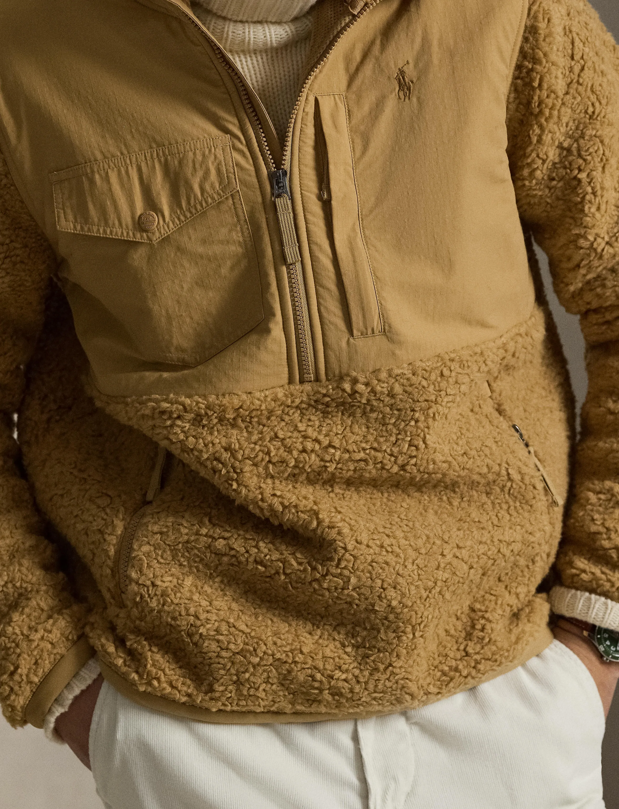 Polo Ralph Lauren - Hybrid Half-Zip Pullover - fleecetrøjer - classic camel - 4