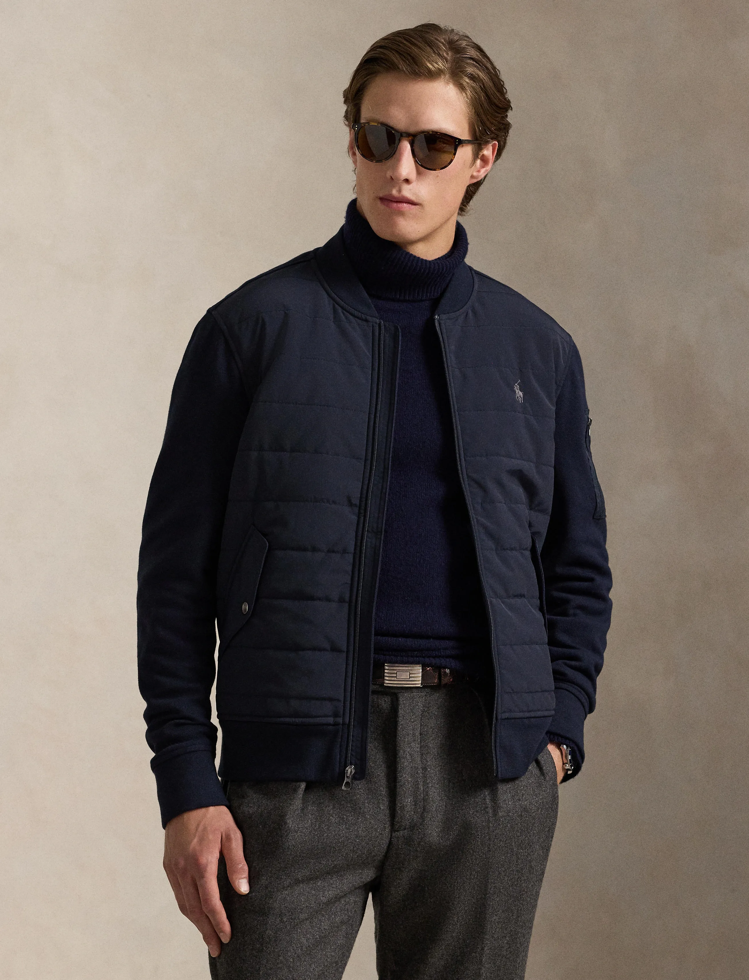 Polo Ralph Lauren Hybrid Bomber Jacket - Jackets - AVIATOR NAVY / navy