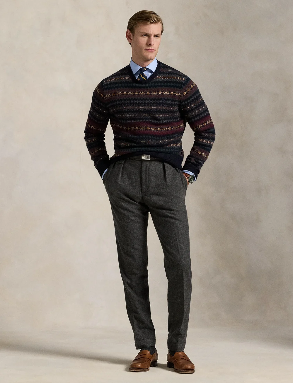 Polo Ralph Lauren - Fair Isle Wool Sweater - rund hals - navy combo - 0