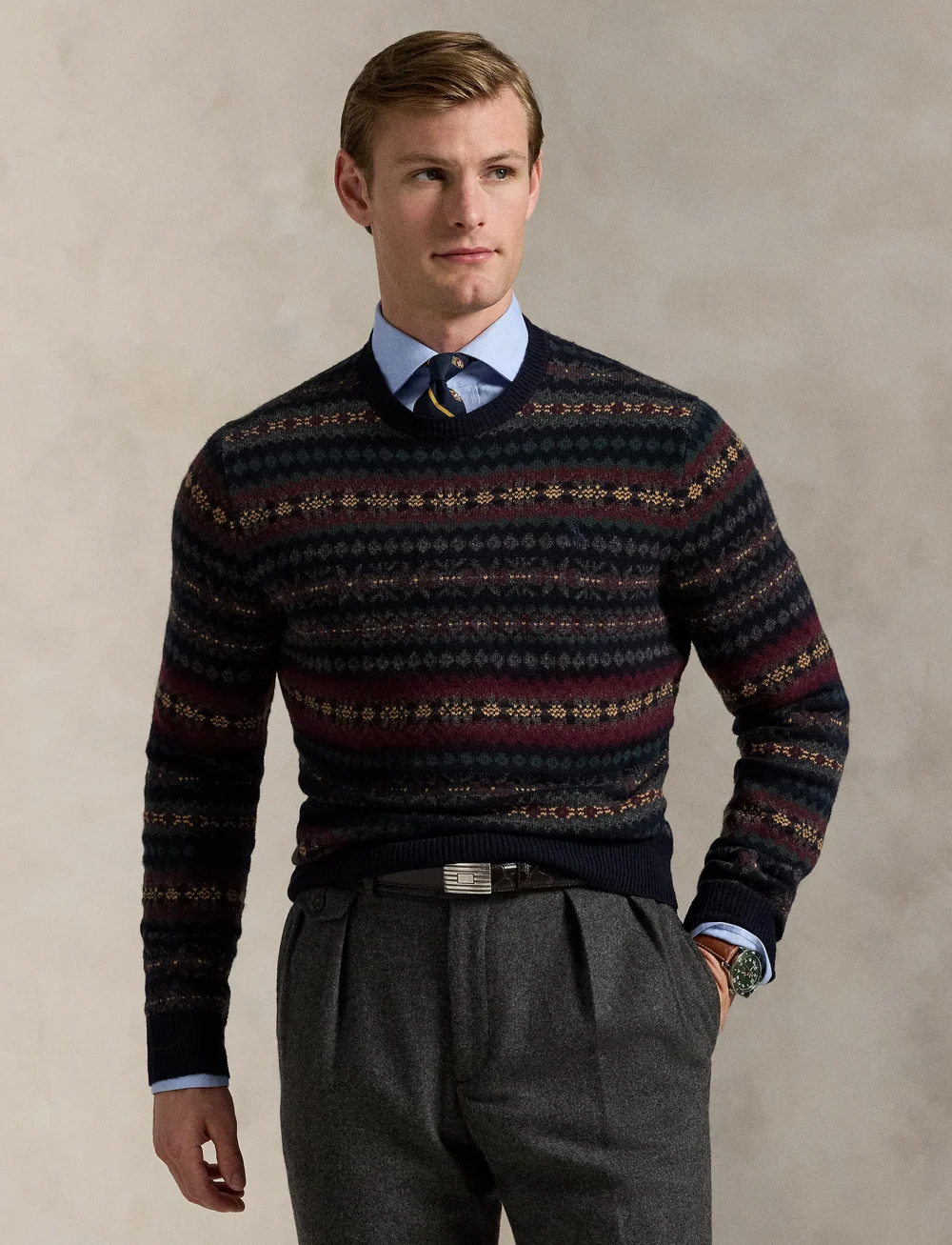 Polo Ralph Lauren - Fair Isle Wool Sweater - rund hals - navy combo - 3