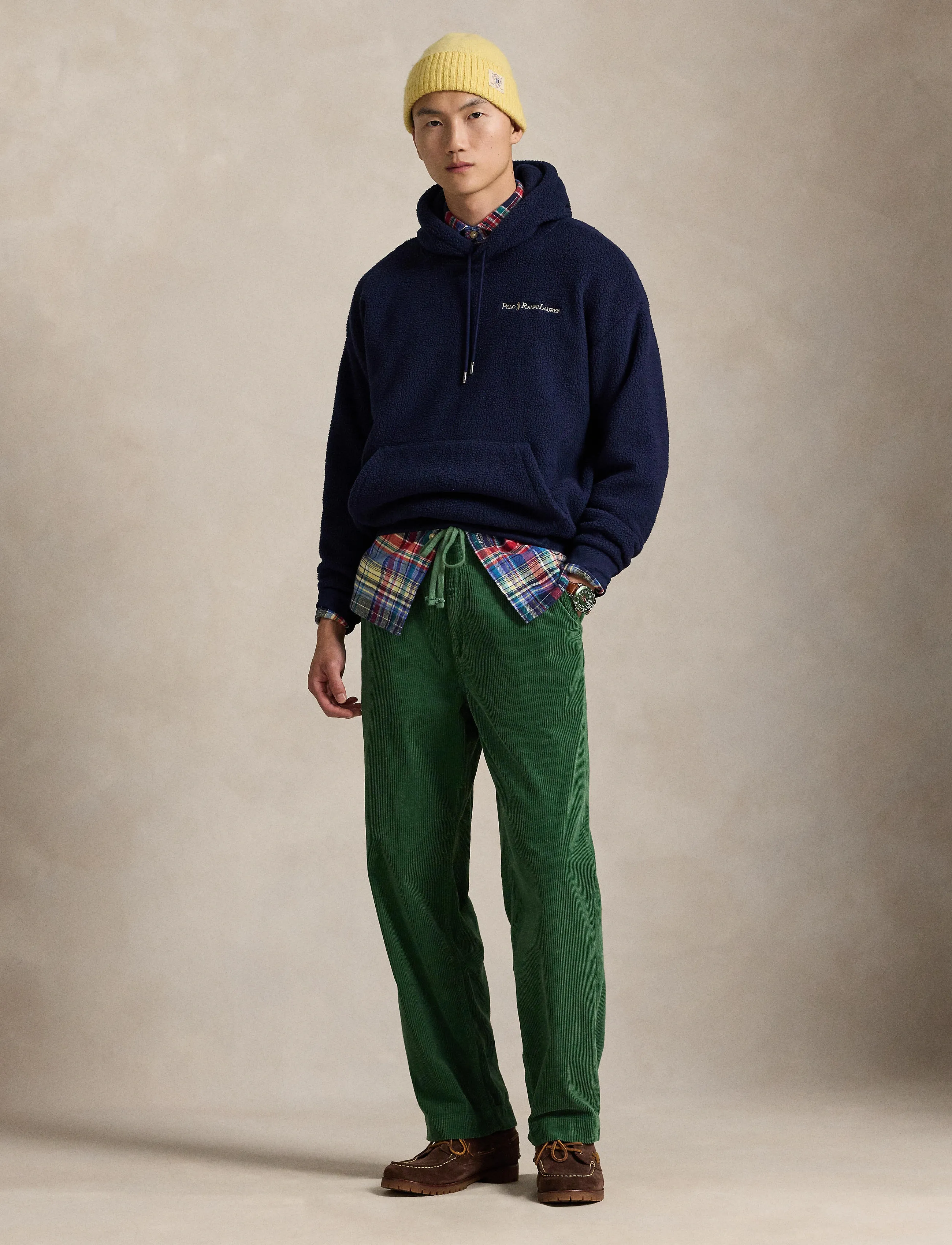Polo Ralph Lauren Relaxed Fit Logo Pile Fleece Hoodie, S, Navy, Sweatshirts & Hættetrøjer > Hættetrøjer, Herre
