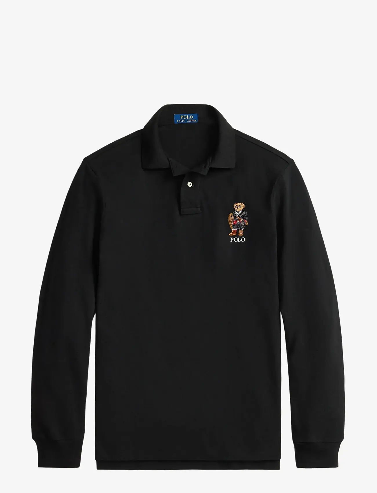 Polo Ralph Lauren - Classic Fit Polo Bear Mesh Polo Shirt - langærmede poloer - fa25 polo black h - 1