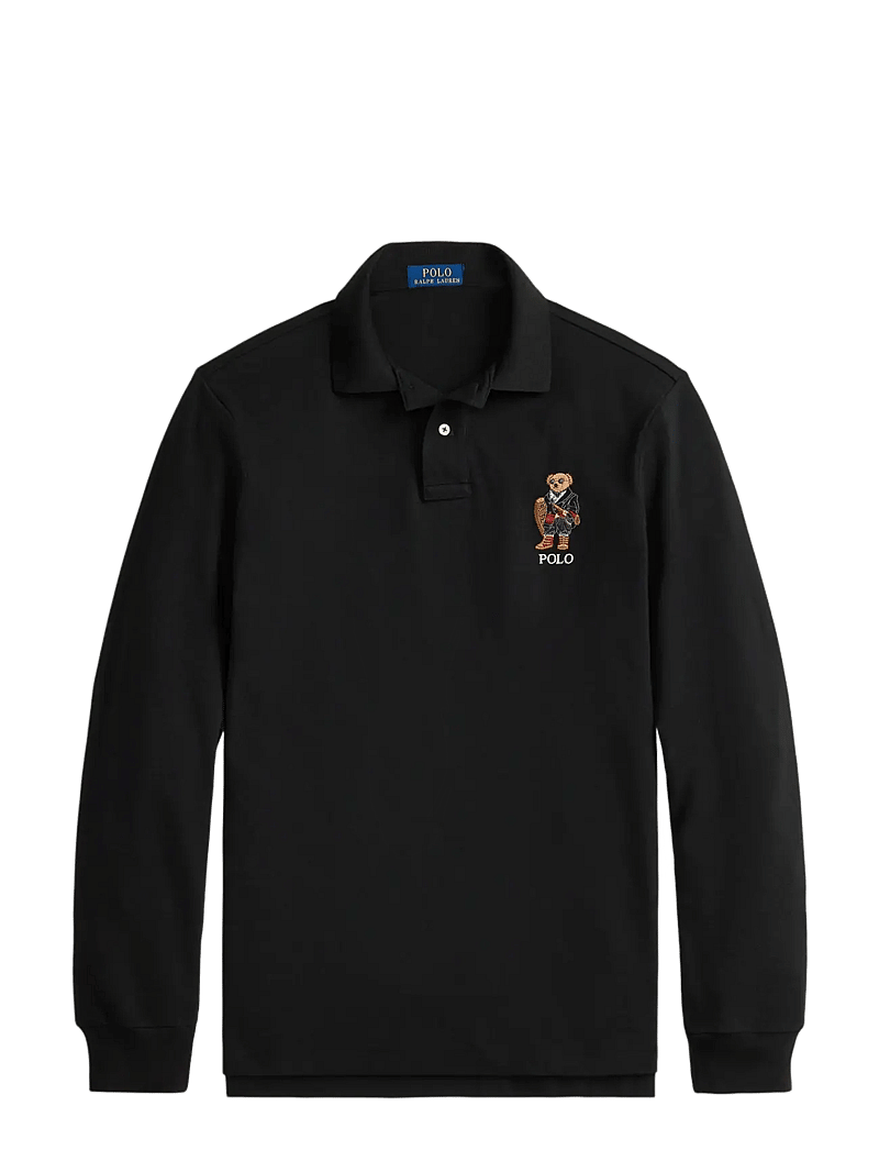 Polo Ralph Lauren - Classic Fit Polo Bear Mesh Polo Shirt - langærmede poloer - fa25 polo black h - 1