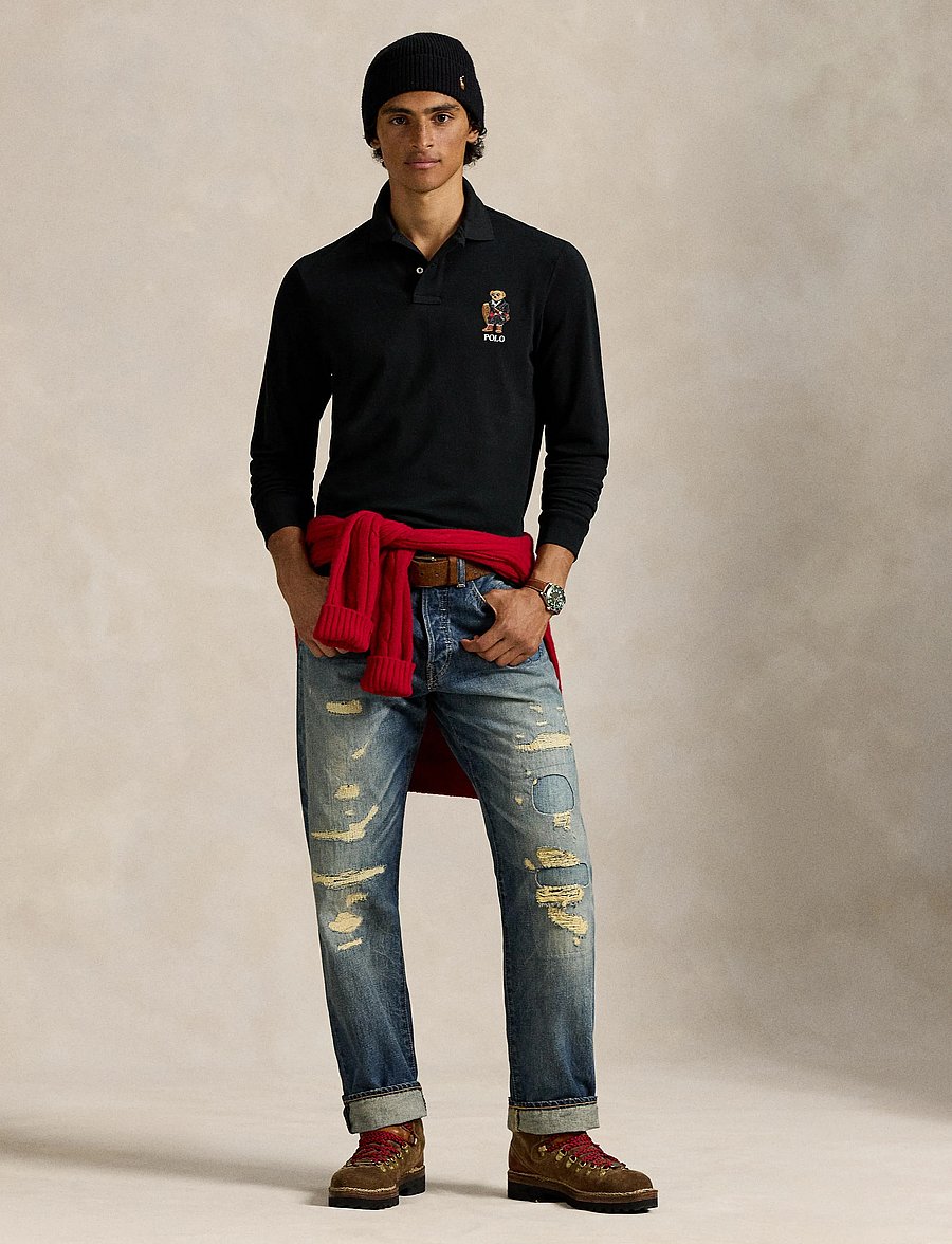Polo Ralph Lauren - Classic Fit Polo Bear Mesh Polo Shirt - fa25 polo black h - 0