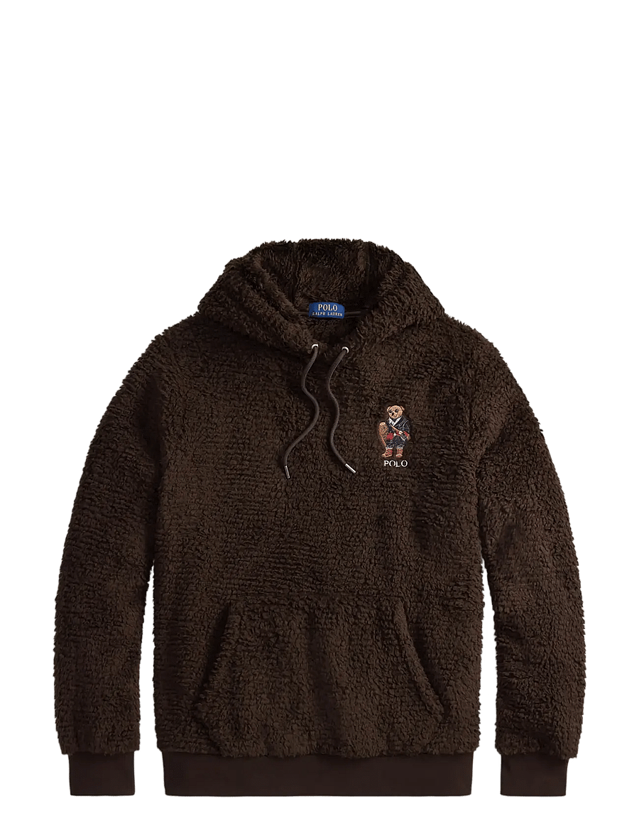 Polo Ralph Lauren - Polo Bear Pile Fleece Hoodie - fa25 antq brown h - 1