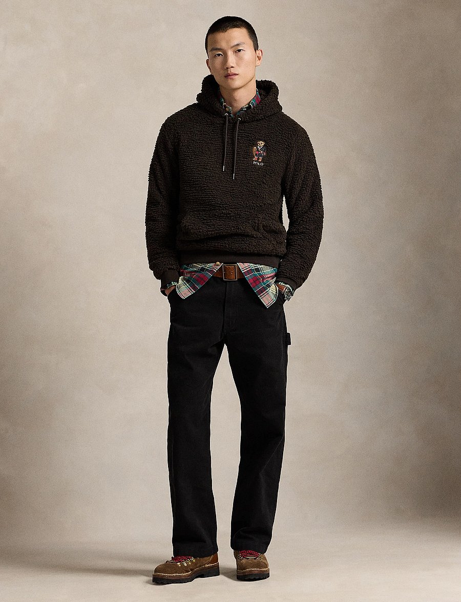 Polo Ralph Lauren - Polo Bear Pile Fleece Hoodie - fa25 antq brown h - 0