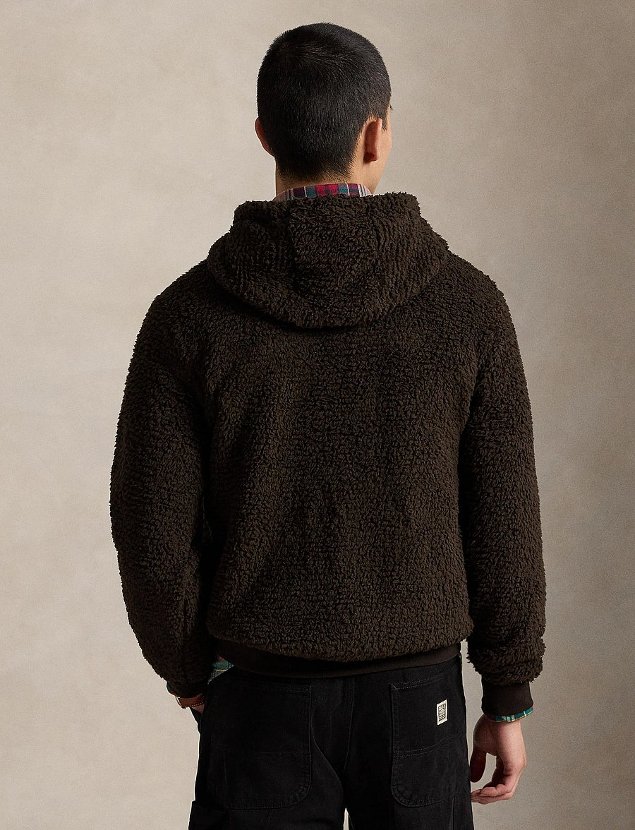 Polo Ralph Lauren - Polo Bear Pile Fleece Hoodie - fa25 antq brown h - 2