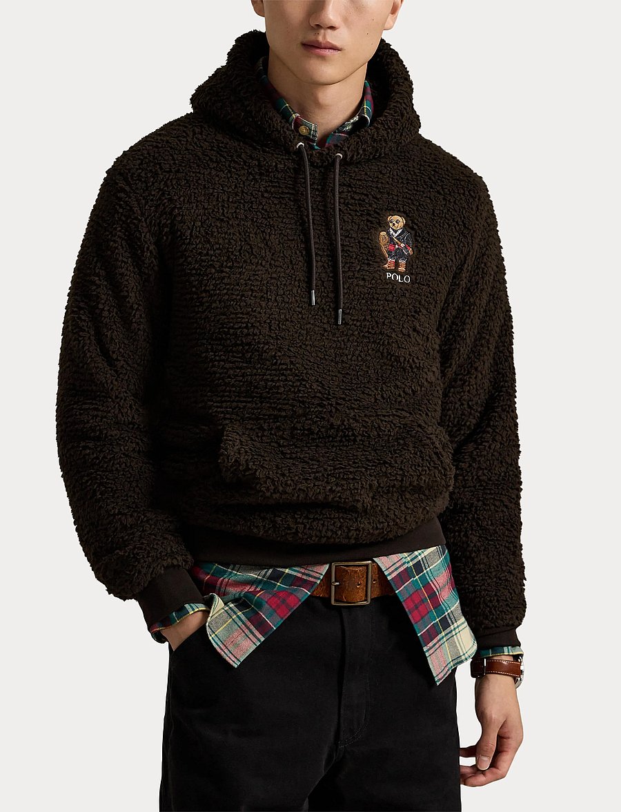 Polo Ralph Lauren - Polo Bear Pile Fleece Hoodie - fa25 antq brown h - 5