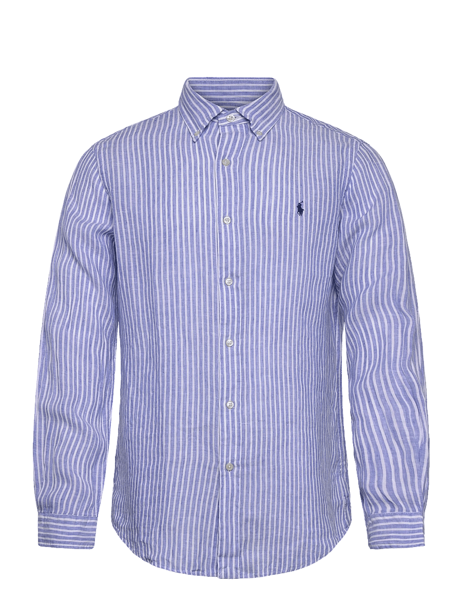 Polo Ralph Lauren - Custom Fit Striped Linen Shirt - randiga skjortor - 5137a blue/white - 1