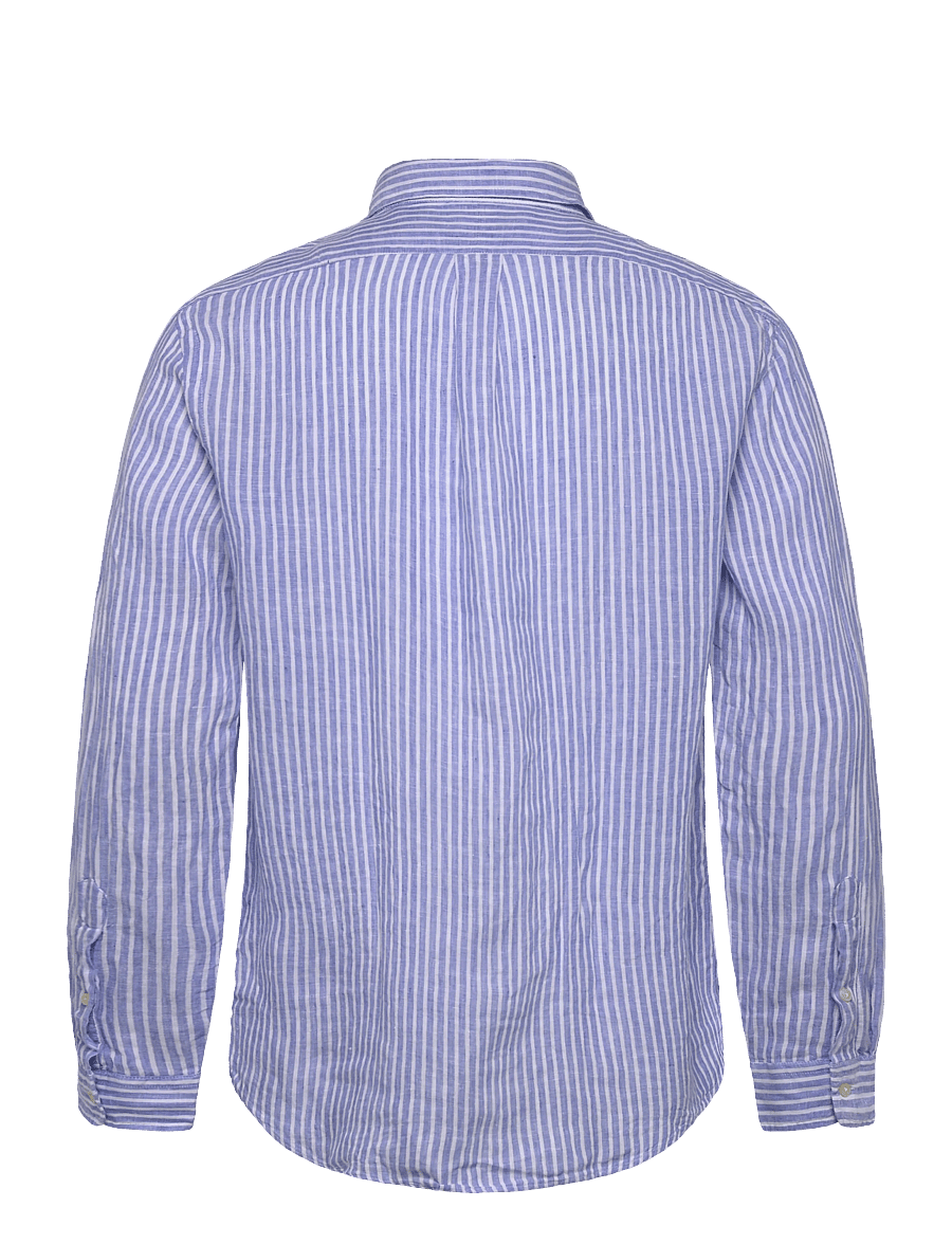 Polo Ralph Lauren - Custom Fit Striped Linen Shirt - randiga skjortor - 5137a blue/white - 2