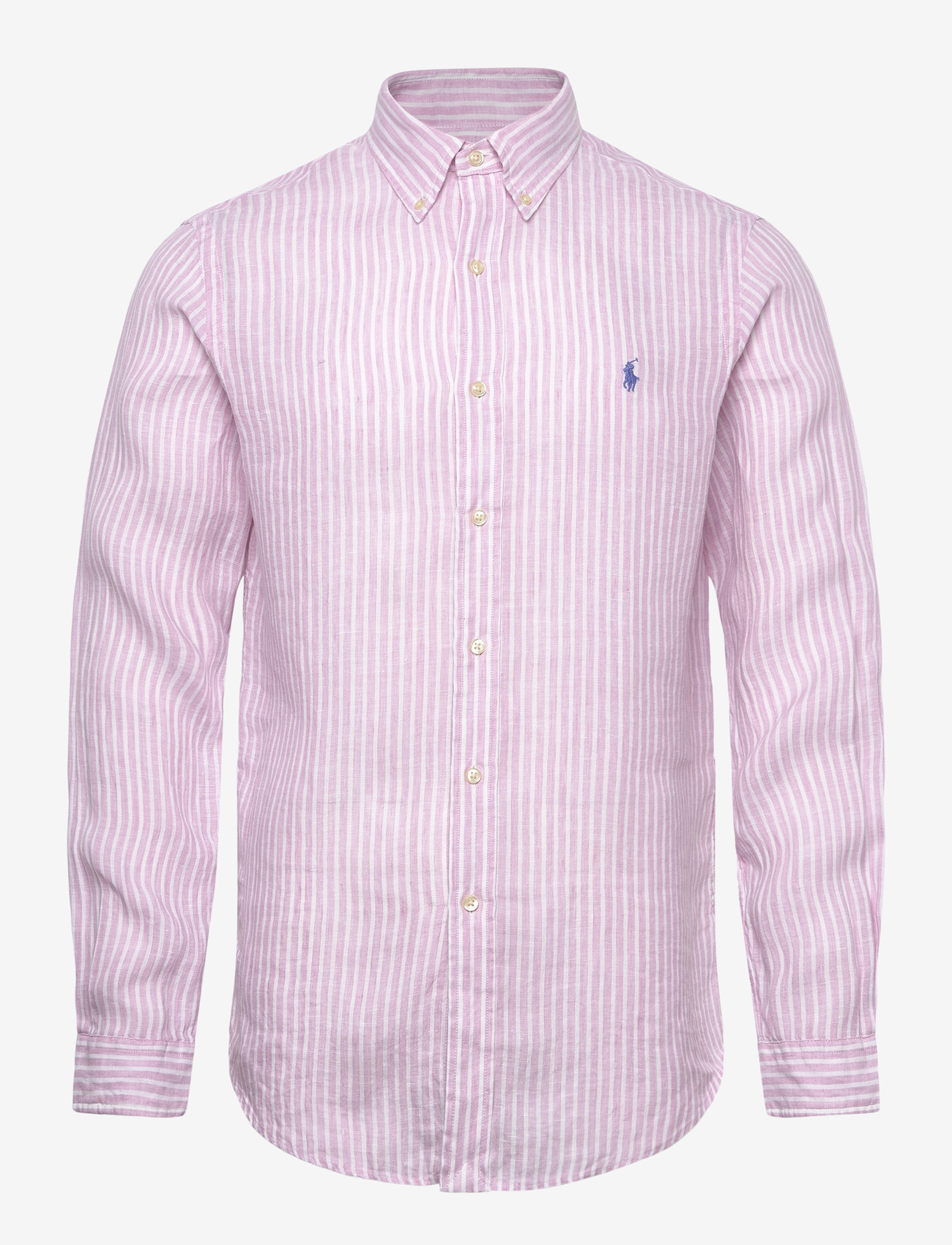 Polo Ralph Lauren - Custom Fit Striped Linen Shirt - casual - 5137b pink white - 1