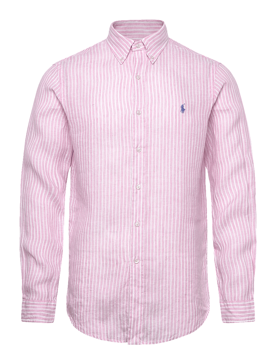 Polo Ralph Lauren - Custom Fit Striped Linen Shirt - triibulised särgid - 5137b pink white - 1