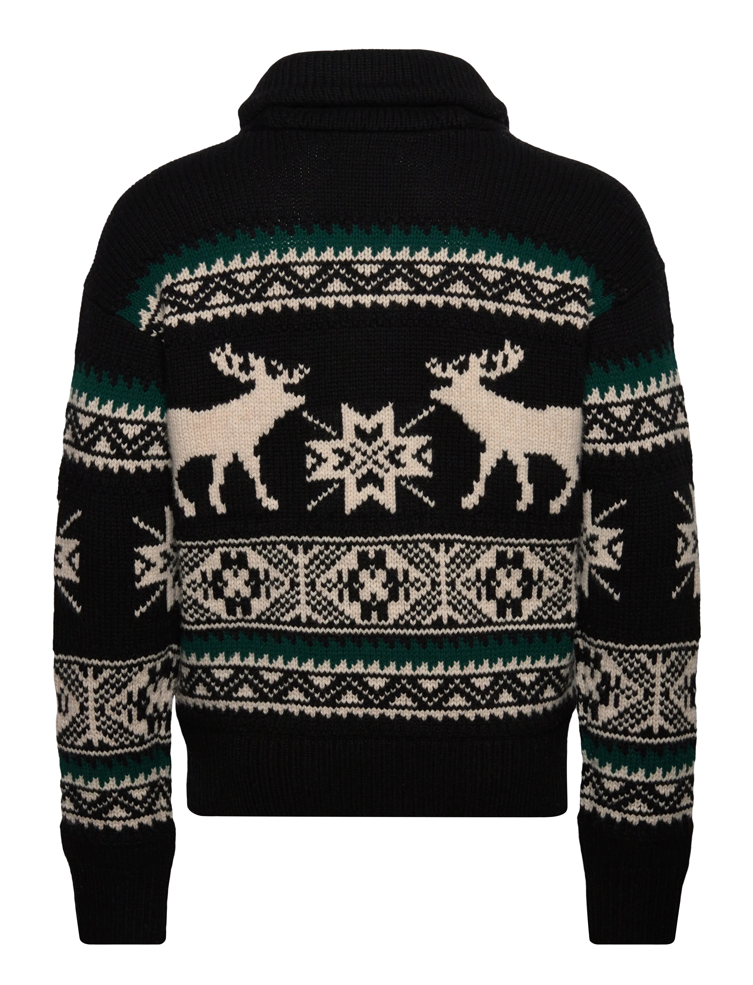 Polo Ralph Lauren - Wool-Blend Elk-Graphic Sweater - v-ausschnitt - black combo - 1