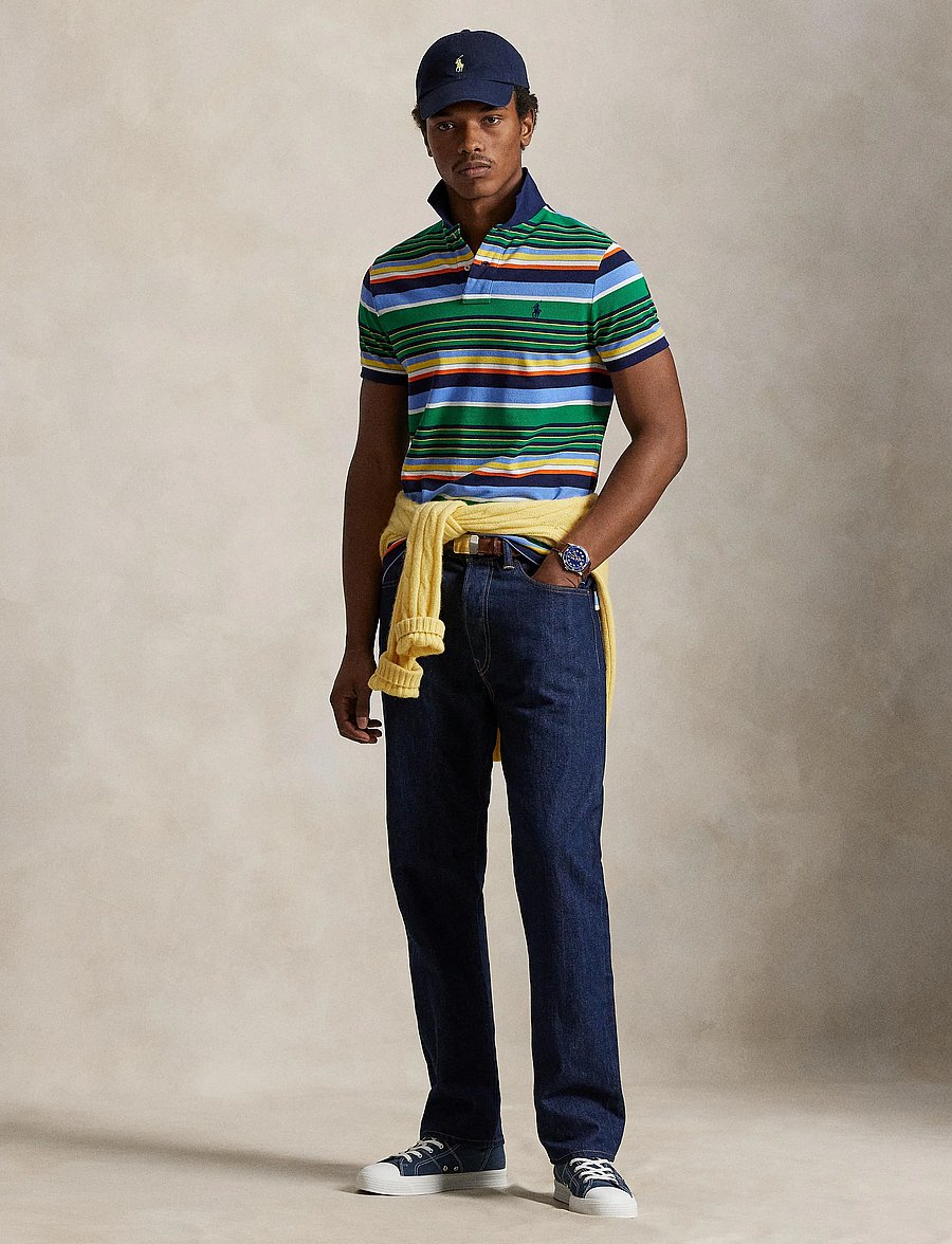Polo Ralph Lauren - 20/1 YD MESH-KNT-POLO - kurzärmelig - billiard stripe m - 0