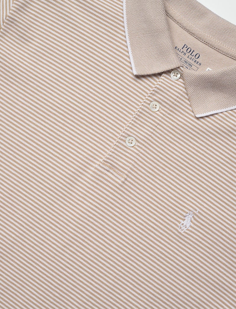 Polo Ralph Lauren - Custom Slim Striped Stretch Mesh Polo - lühikeste varrukatega polod - classic khaki/whi - 2