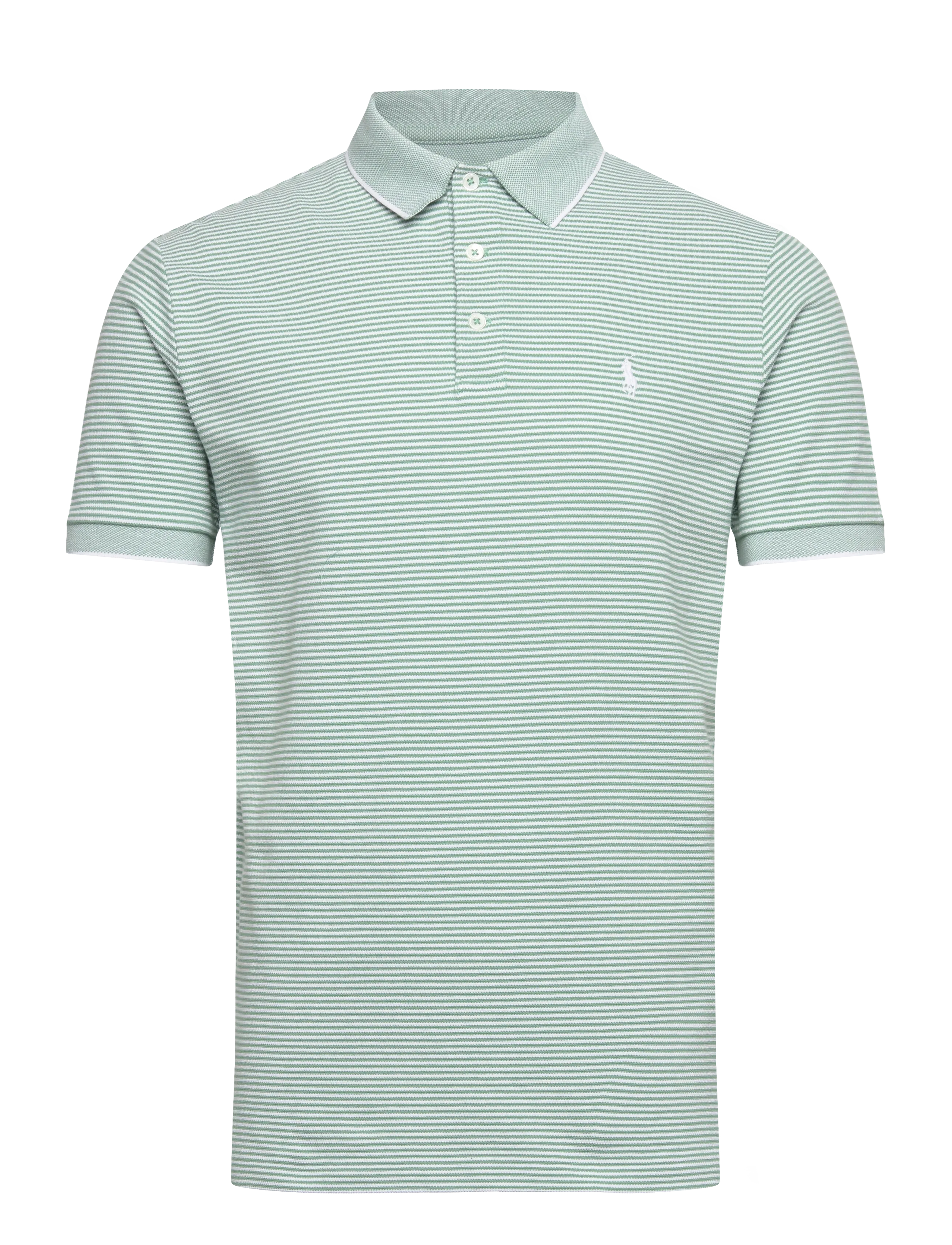 Polo Ralph Lauren Custom Slim Striped Stretch Mesh Polo - Poloshirts - FADED MINT/WHITE / green