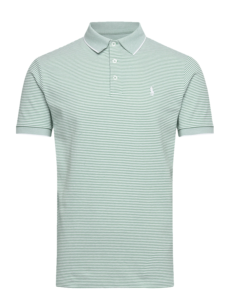 Polo Ralph Lauren - Custom Slim Striped Stretch Mesh Polo - kurzärmelig - faded mint/white - 0