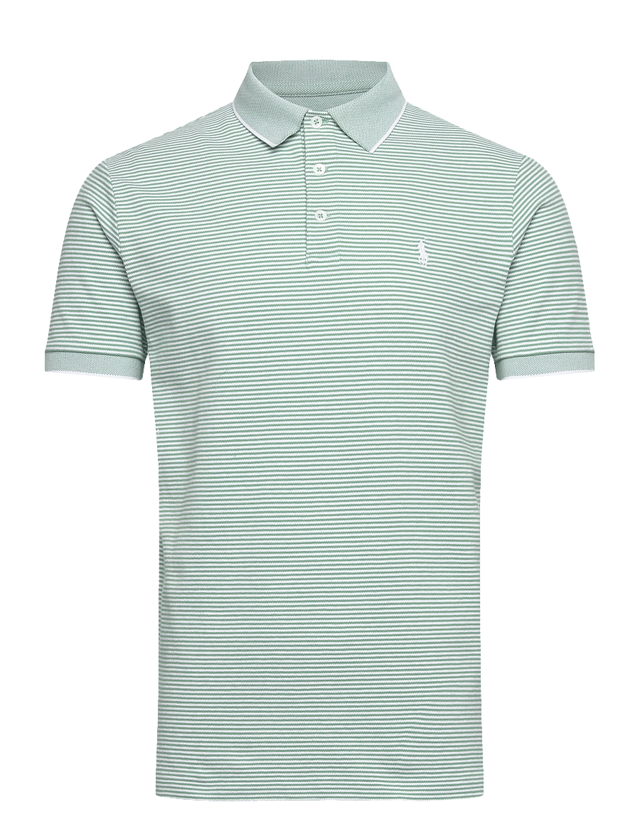 Polo Ralph Lauren - Custom Slim Striped Stretch Mesh Polo - gestrickte polohemden - faded mint/white - 1