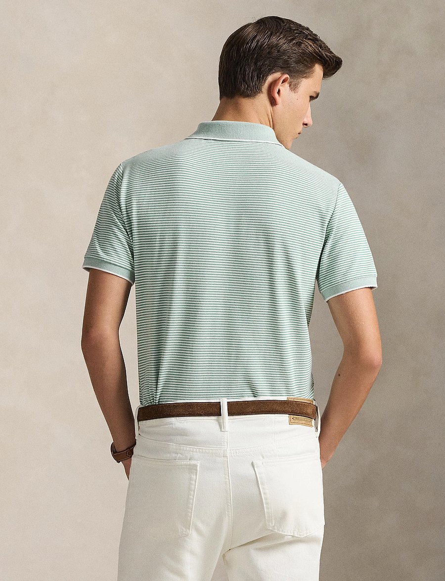 Polo Ralph Lauren - Custom Slim Striped Stretch Mesh Polo - gestrickte polohemden - faded mint/white - 3