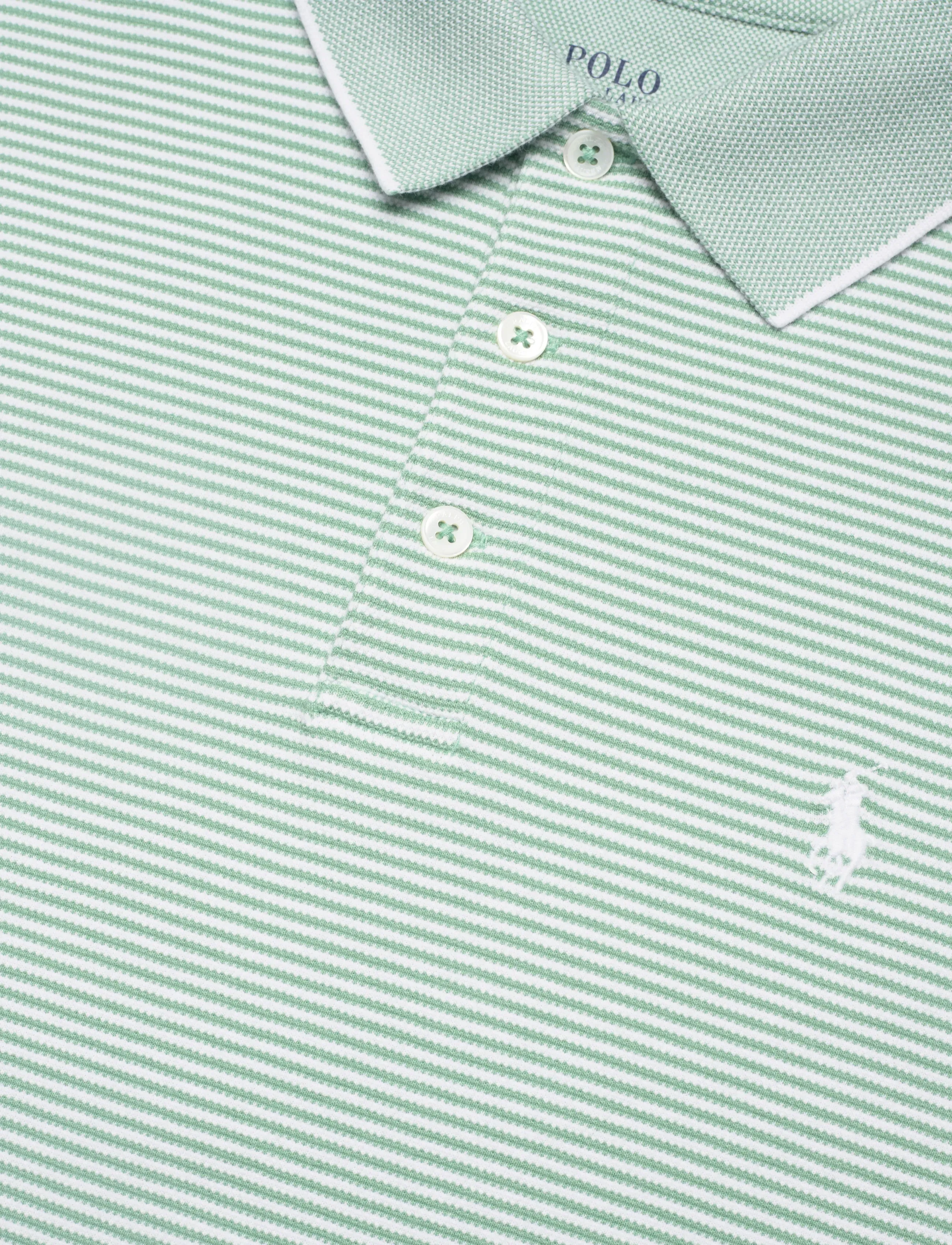 Polo Ralph Lauren - Custom Slim Striped Stretch Mesh Polo - polos à manches courtes - faded mint/white - 2