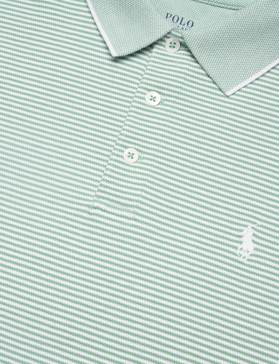 Polo Ralph Lauren - Custom Slim Striped Stretch Mesh Polo - gestrickte polohemden - faded mint/white - 4