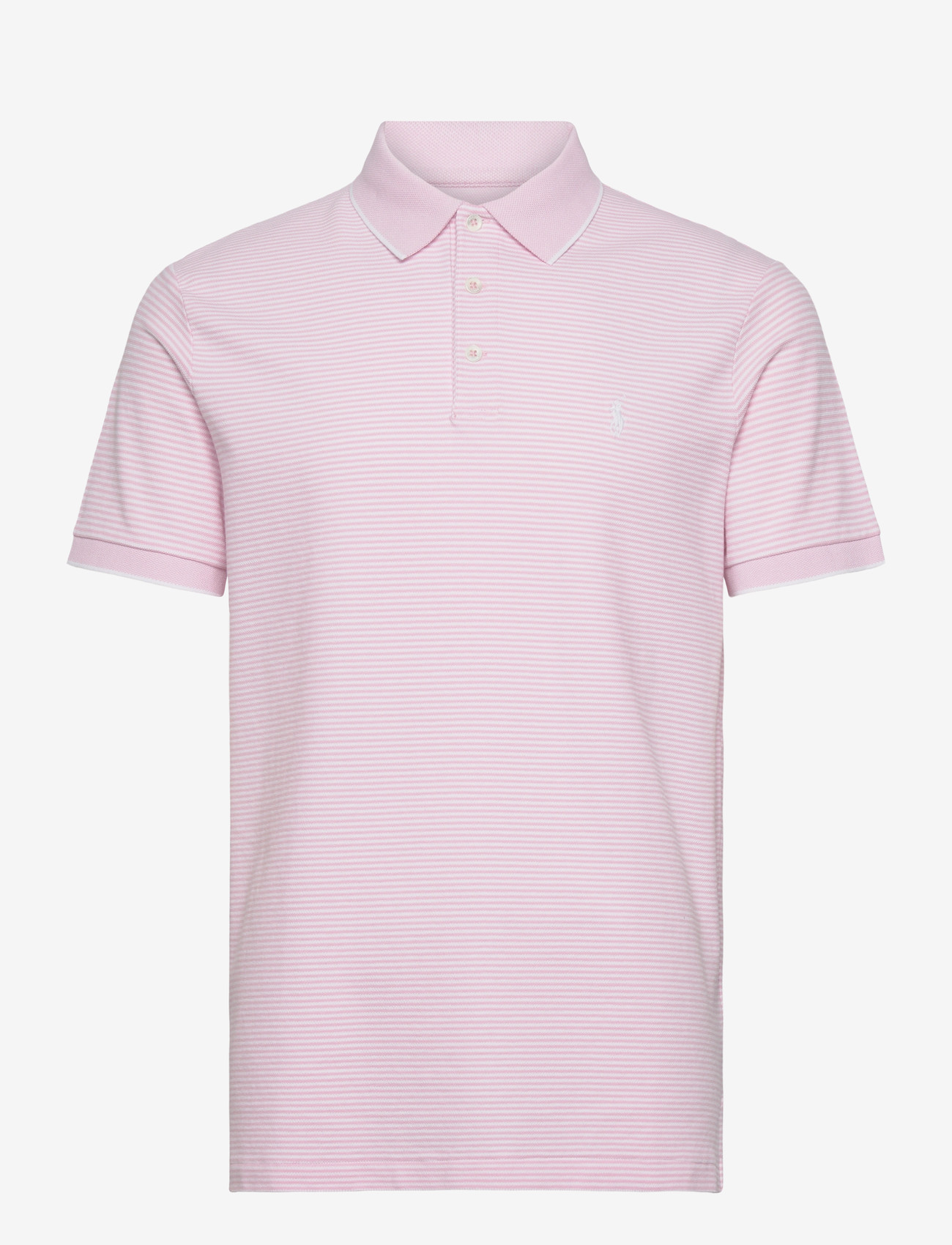 Polo Ralph Lauren - Custom Slim Striped Stretch Mesh Polo - lühikeste varrukatega polod - garden pink/white - 0