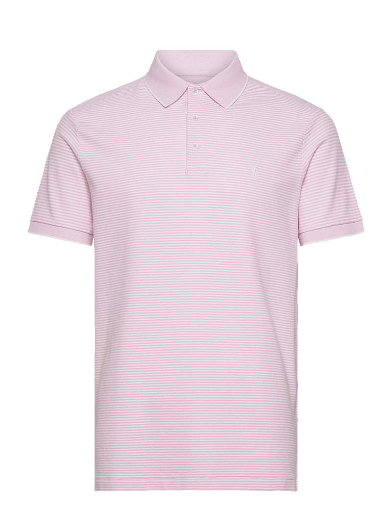 Polo Ralph Lauren - Custom Slim Striped Stretch Mesh Polo - lühikeste varrukatega polod - garden pink/white - 0