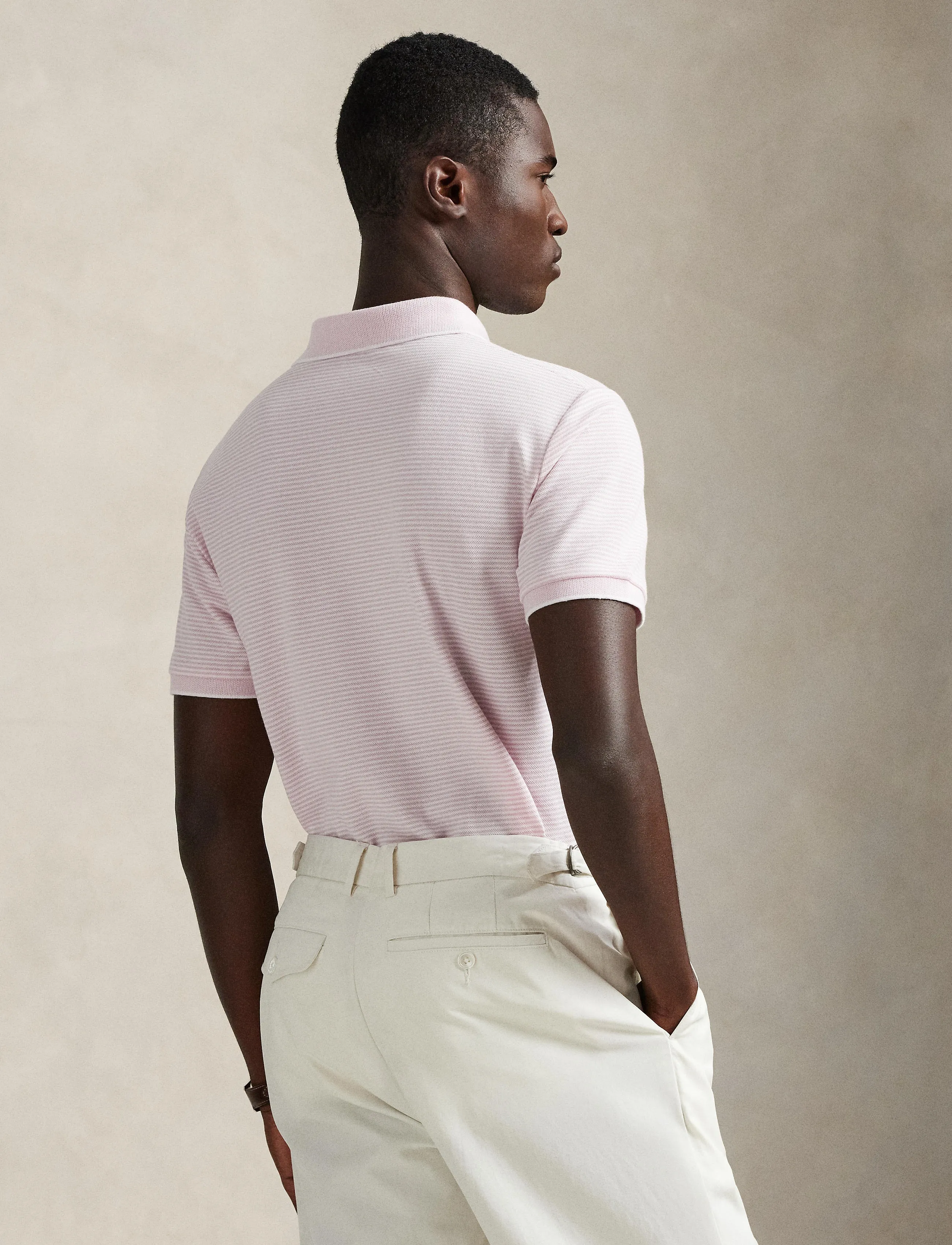 Polo Ralph Lauren - Custom Slim Striped Stretch Mesh Polo - kurzärmelig - garden pink/white - 3