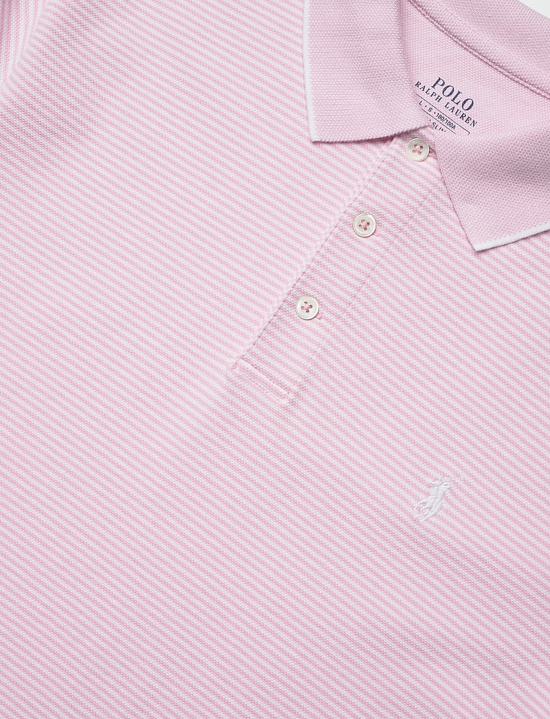 Polo Ralph Lauren - Custom Slim Striped Stretch Mesh Polo - lühikeste varrukatega polod - garden pink/white - 2
