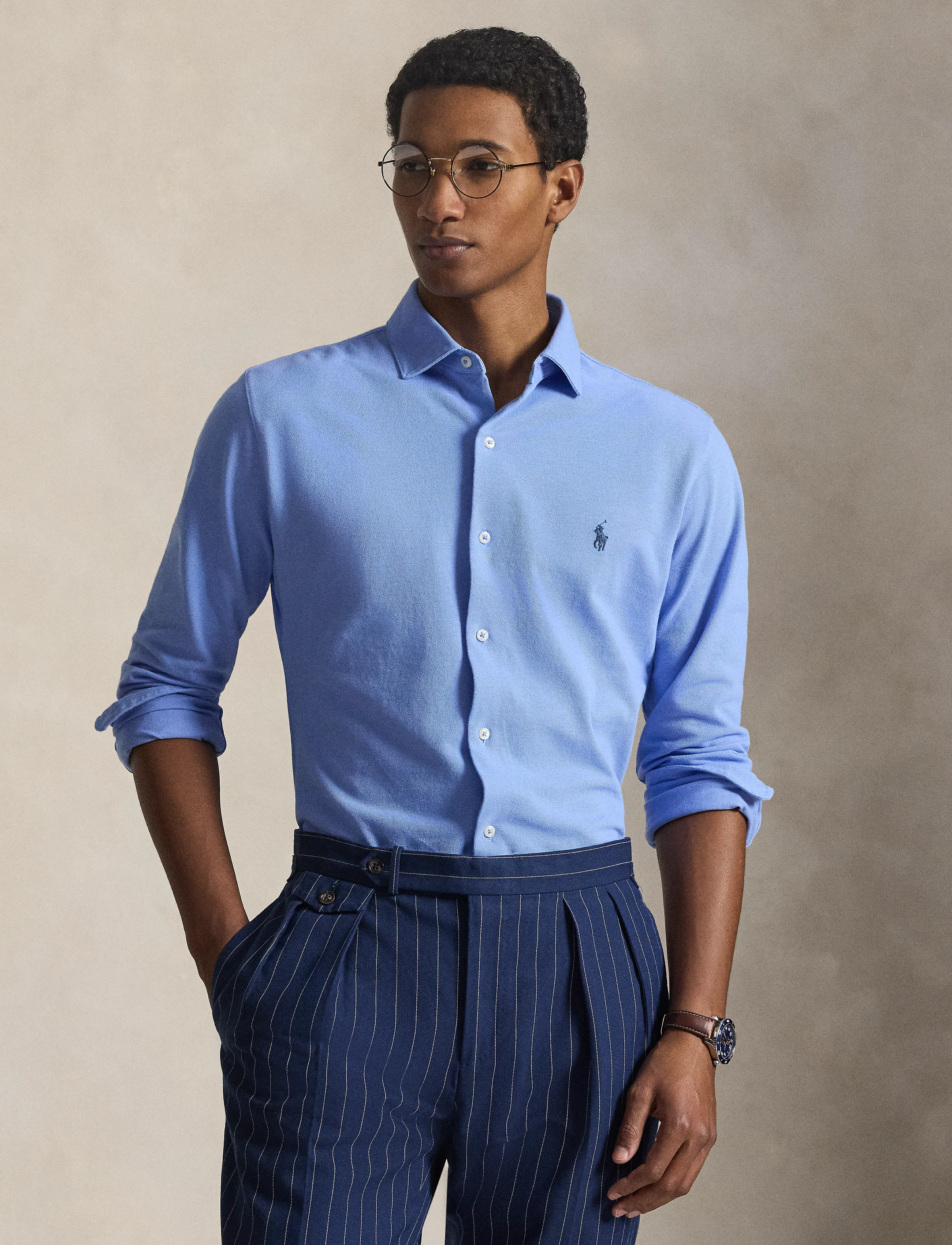 Polo Ralph Lauren Featherweight Mesh Shirt - Kleidung - CANVAS BLUE / blue