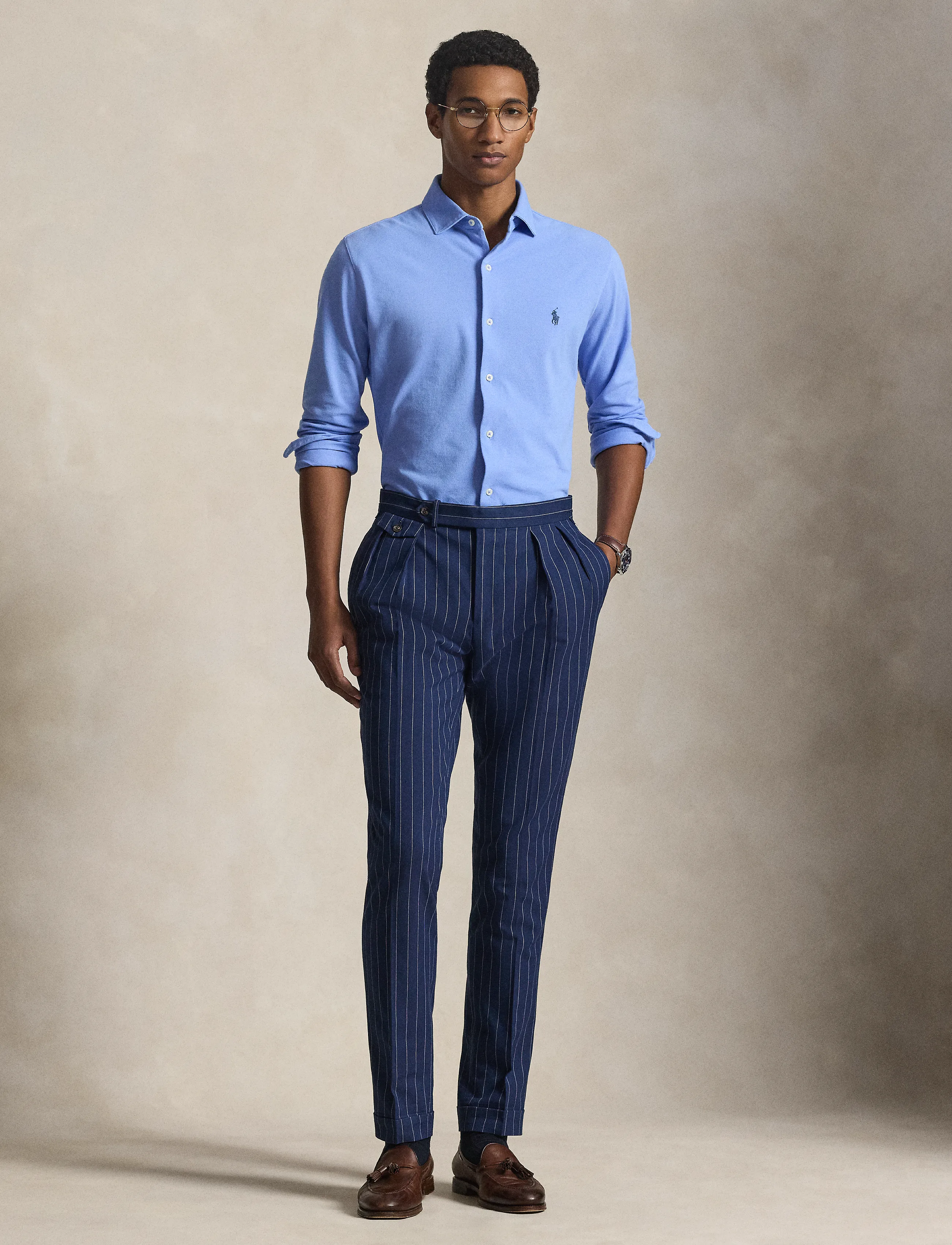Polo Ralph Lauren - Featherweight Mesh Shirt - casual shirts - canvas blue - 5