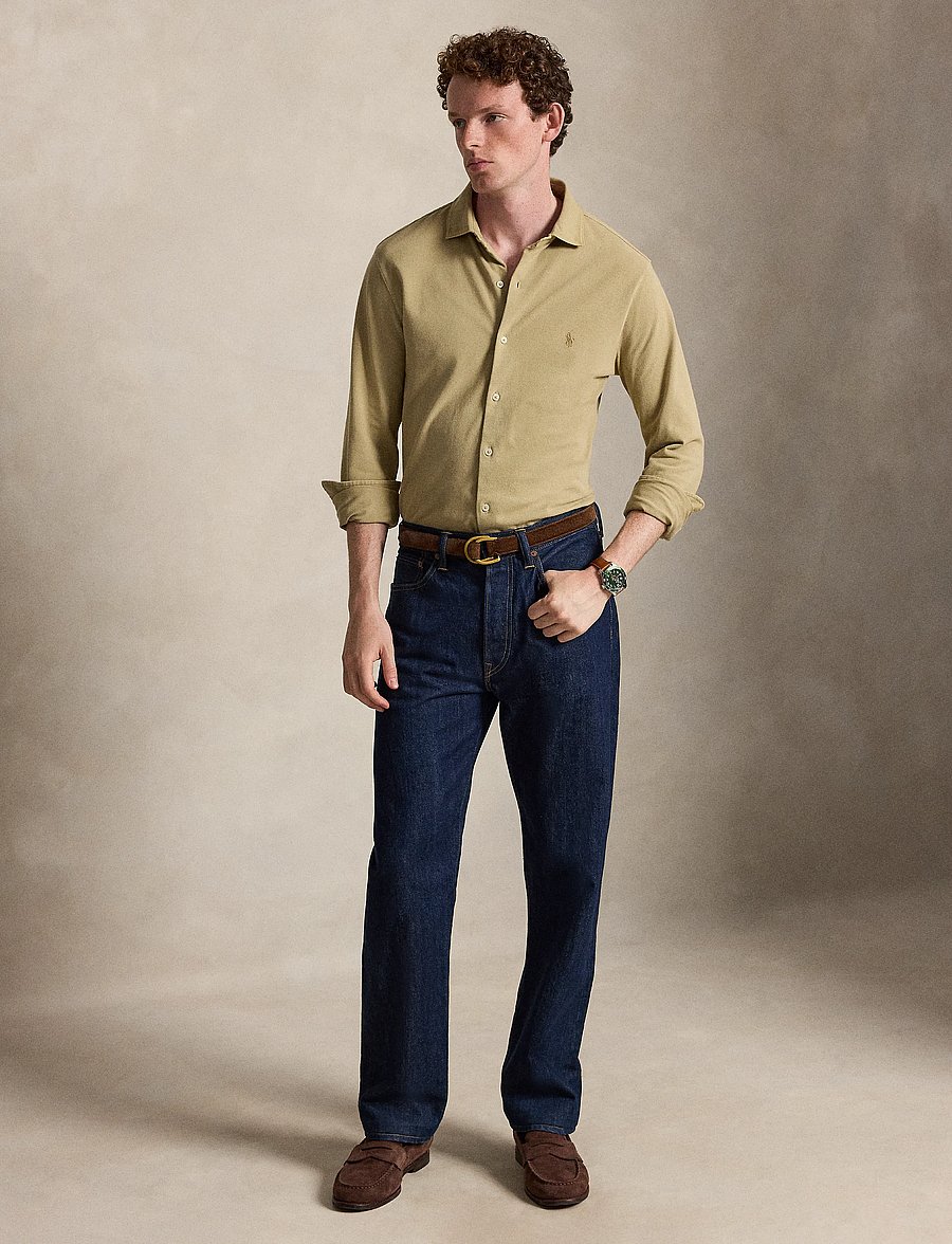 Polo Ralph Lauren - Featherweight Mesh Shirt - casual skjorter - rl khaki/c8668 - 4
