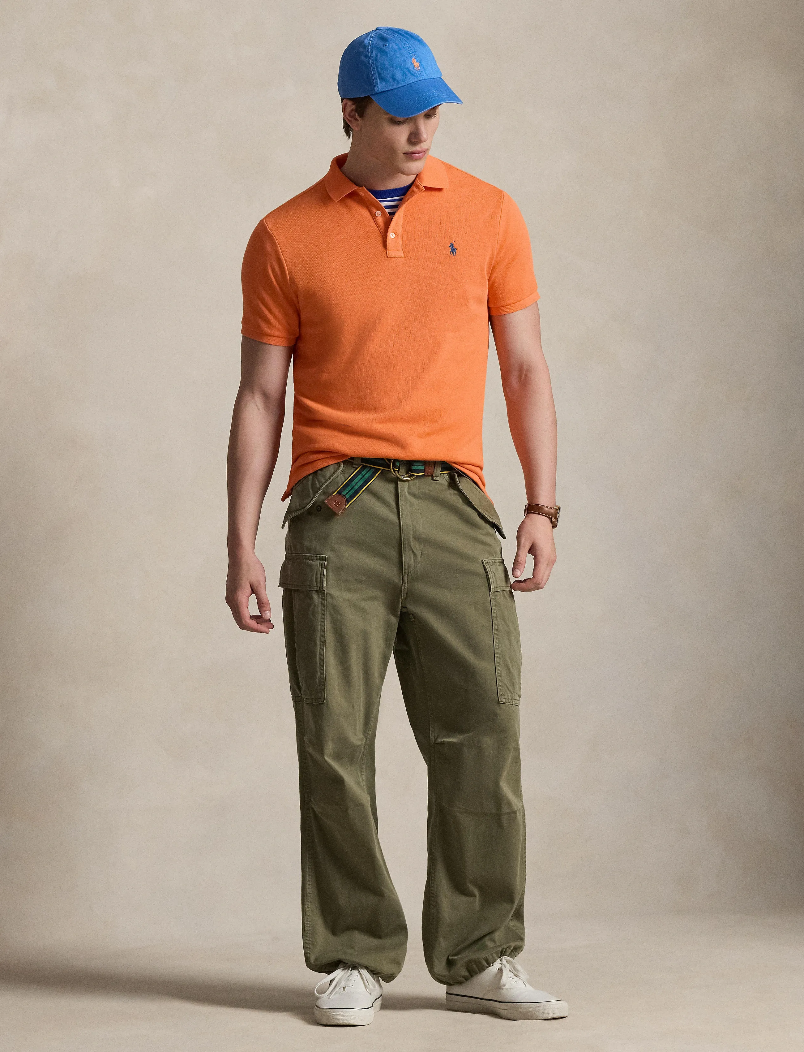 Polo Ralph Lauren 710A12484006, S, Polos, Orange - Short-sleeved, Männerswear