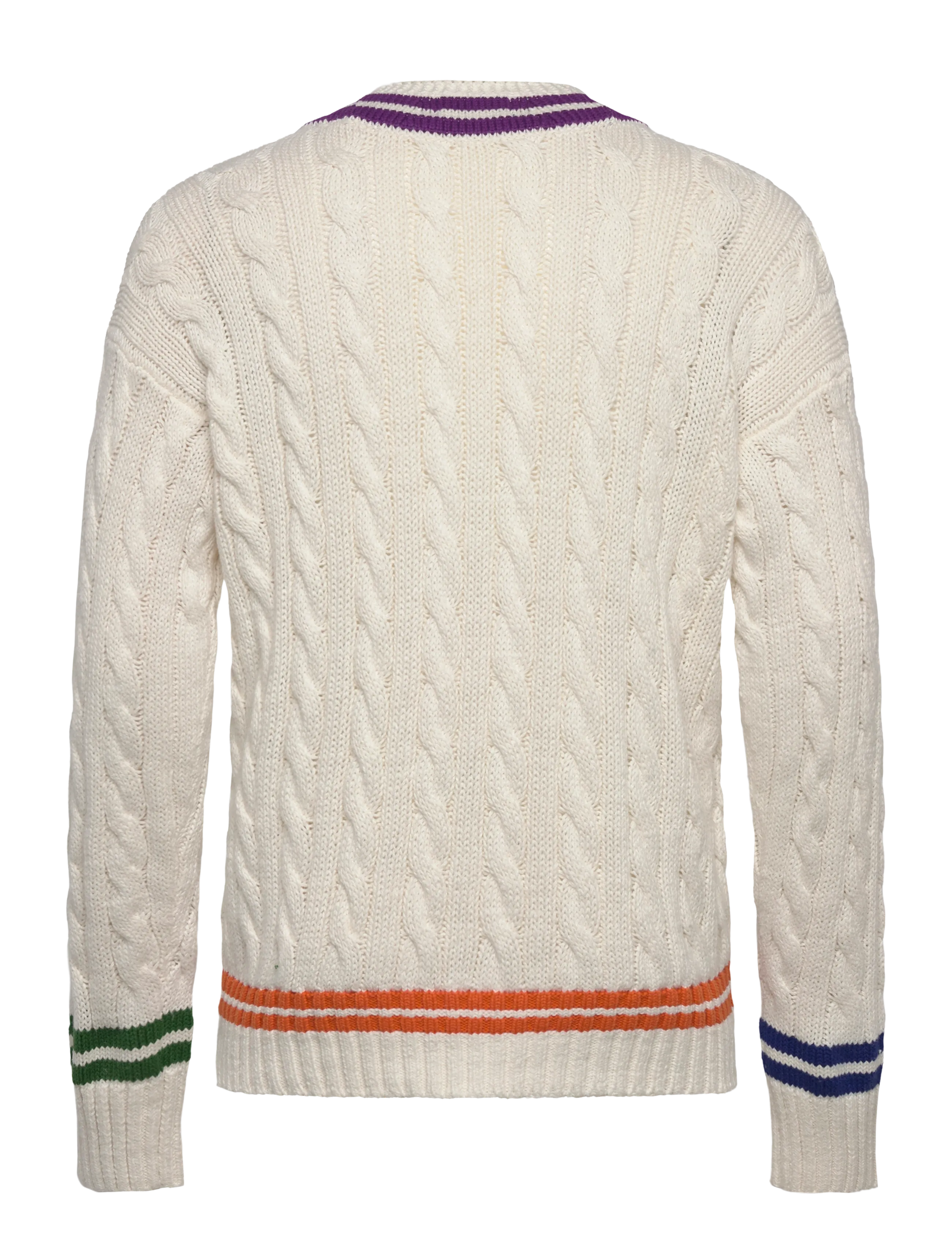 Polo Ralph Lauren - Embroidered Cotton-Linen Cricket Sweater - v-kaelusega kudumid - cream combo - 2