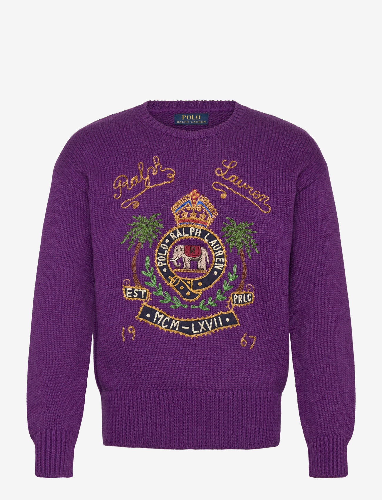 Polo Ralph Lauren - Embroidered Cotton Sweater - rundhals - passionflower pur - 1