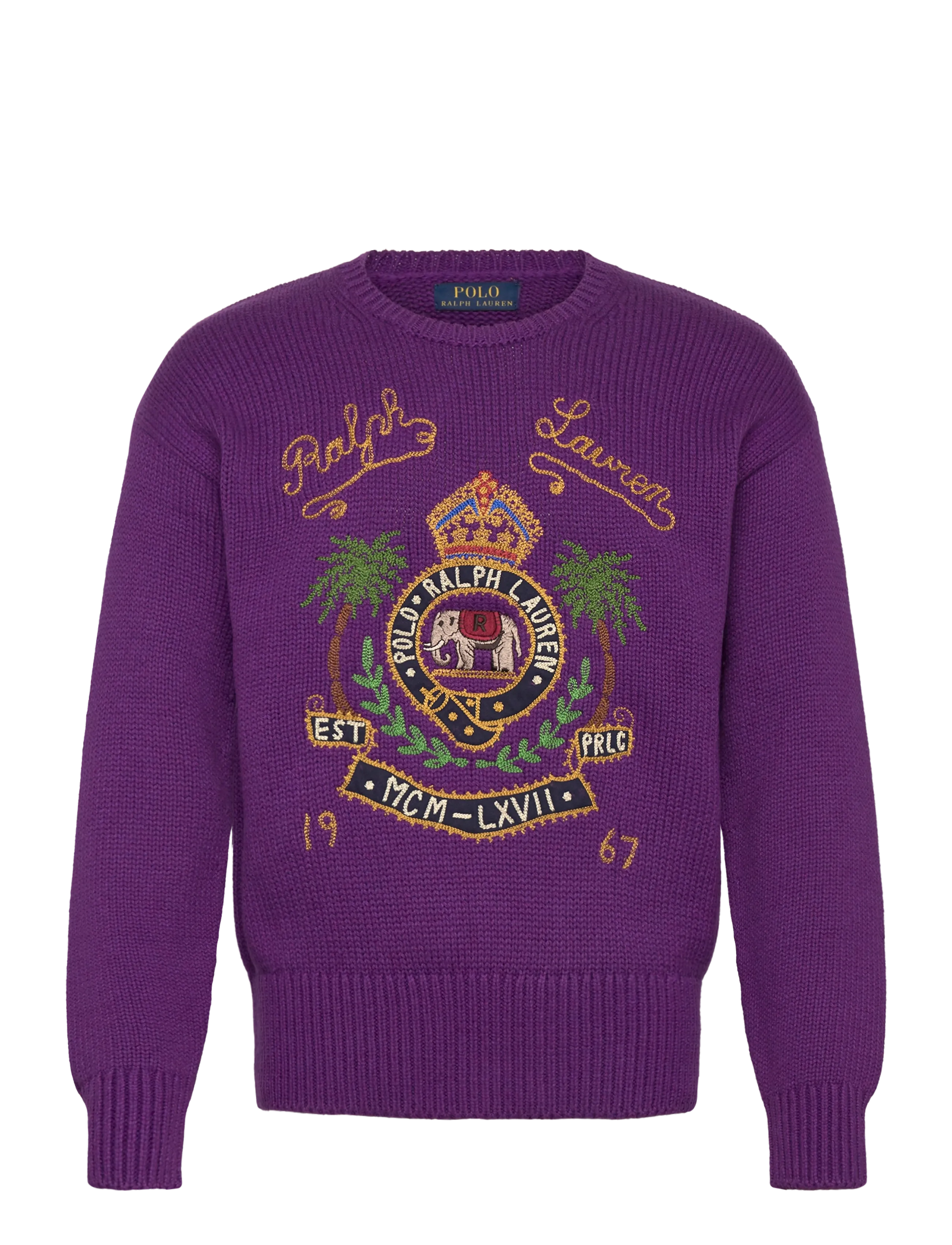 Polo Ralph Lauren Embroidered Cotton Sweater - Rundhals - PASSIONFLOWER PUR / purple