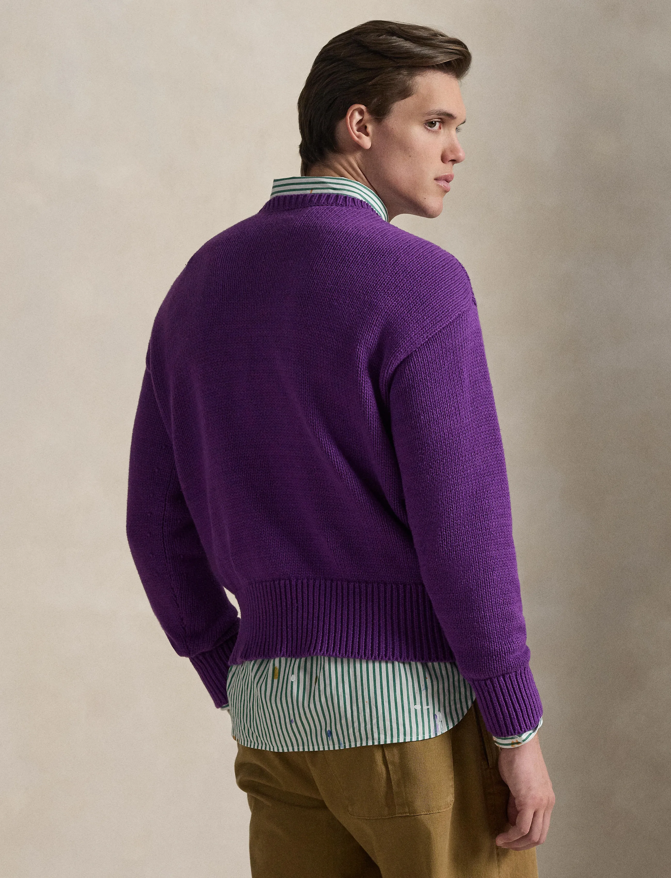 Polo Ralph Lauren - Embroidered Cotton Sweater - rundhals - passionflower pur - 5