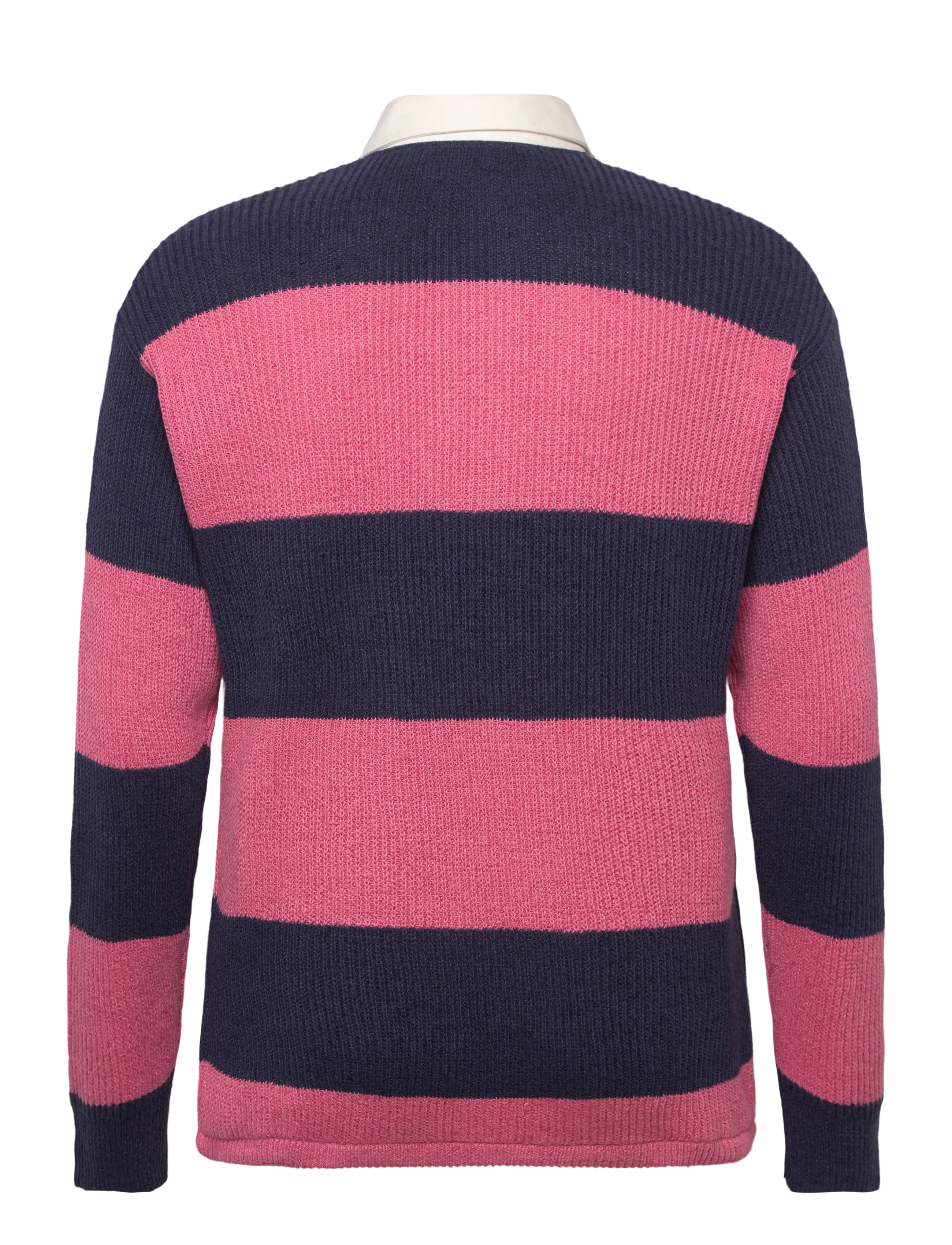Polo Ralph Lauren - Striped Linen-Cotton Rugby Sweater - pikkade varrukatega kootud polosärgid - navy pink combo - 1