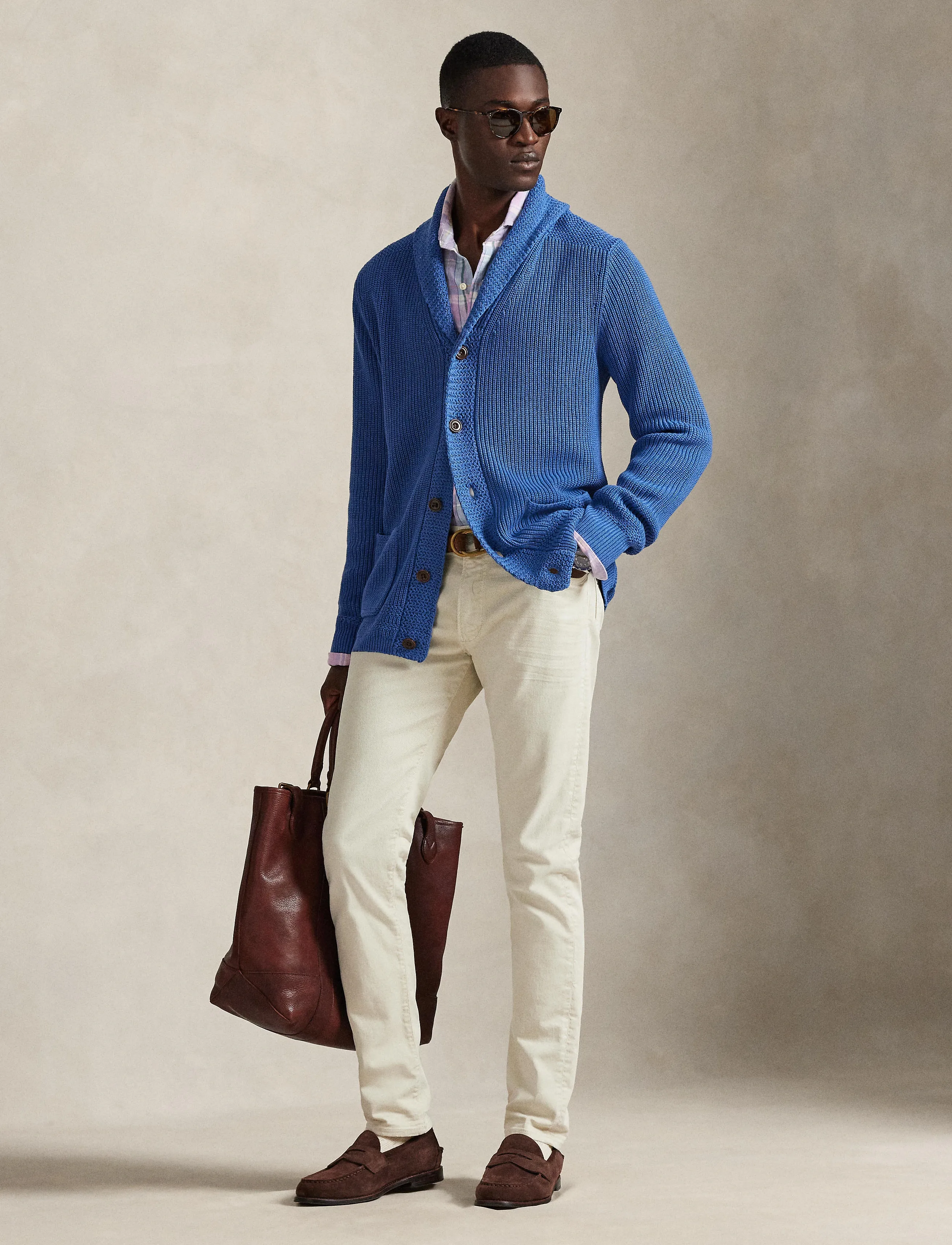 Polo Ralph Lauren Cotton Shawl-Collar Cardigan - Cardigans - MODERN ROYAL / blue