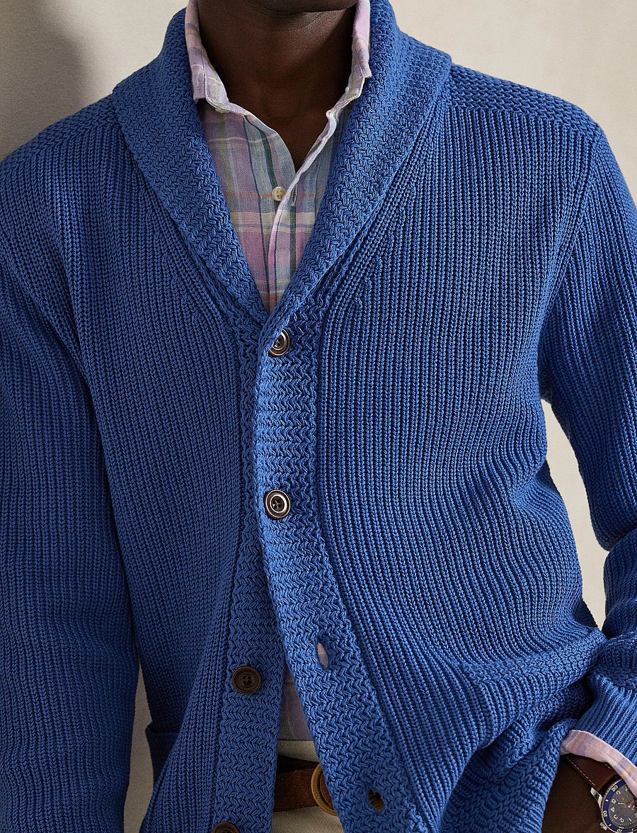 Polo Ralph Lauren - Cotton Shawl-Collar Cardigan - cardigans - modern royal - 5
