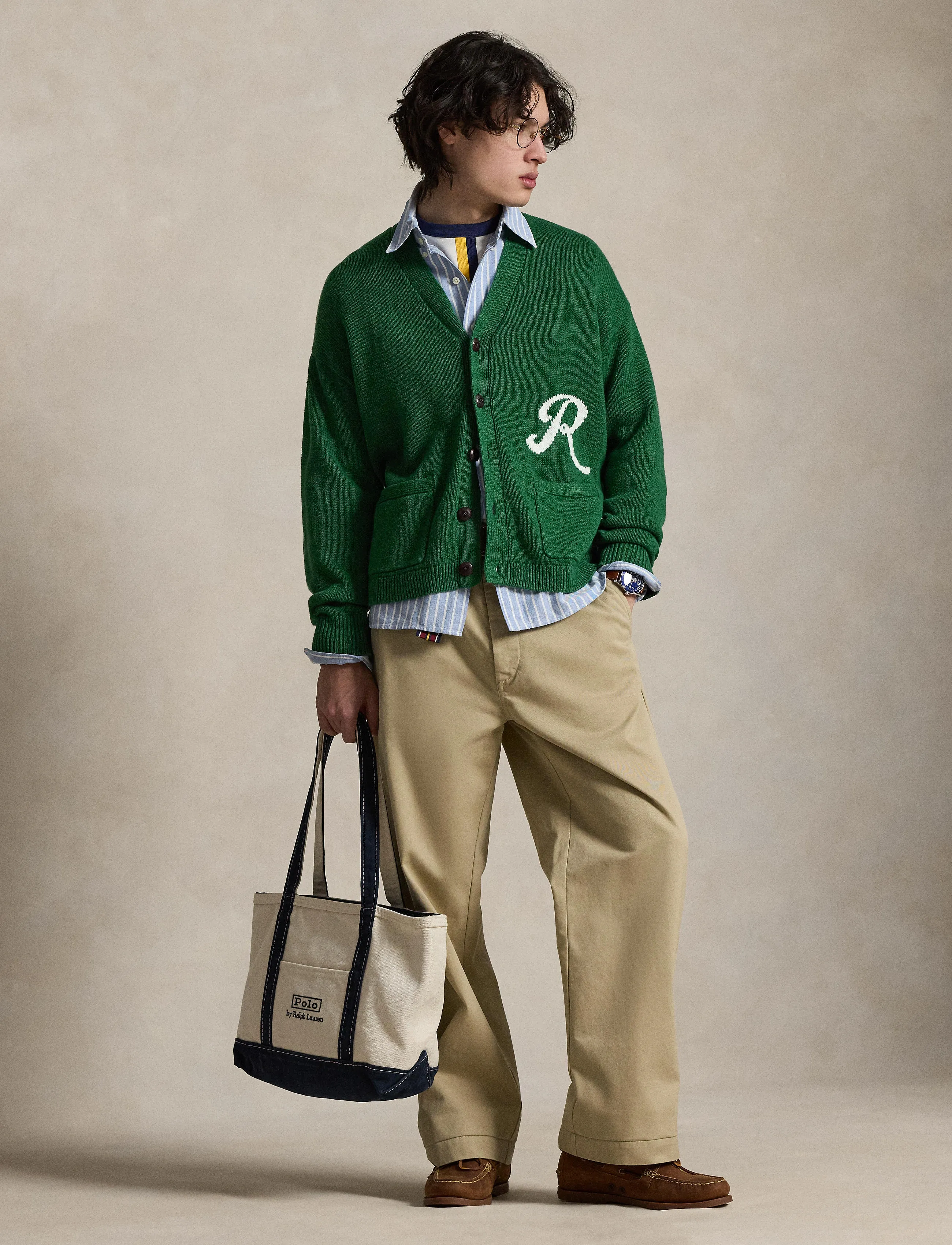 Polo Ralph Lauren The Ralph Logo Cardigan, Mænd, Logo Cardigan, Grøn, Str: S