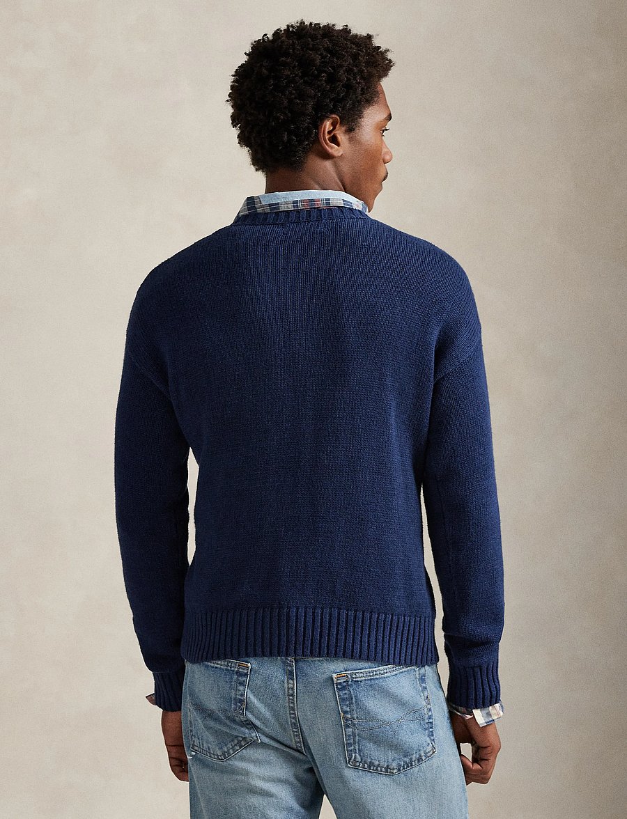 Polo Ralph Lauren - The Ralph Logo Sweater - knitted round necks - dark cobalt combo - 3