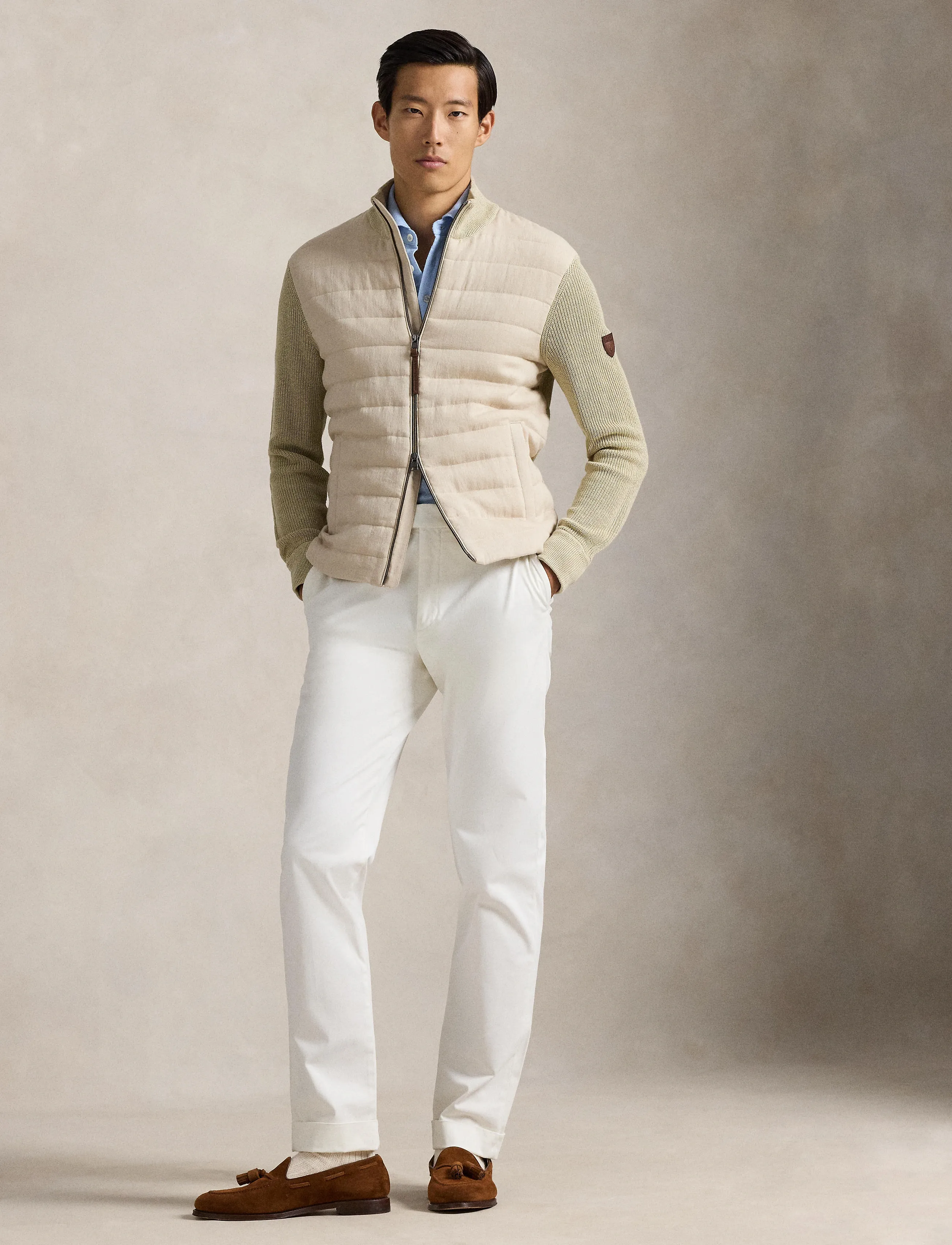 Polo Ralph Lauren Hybrid Full-Zip Sweater, XS, Beige, Jackets > Hybrid Jackets, Herre
