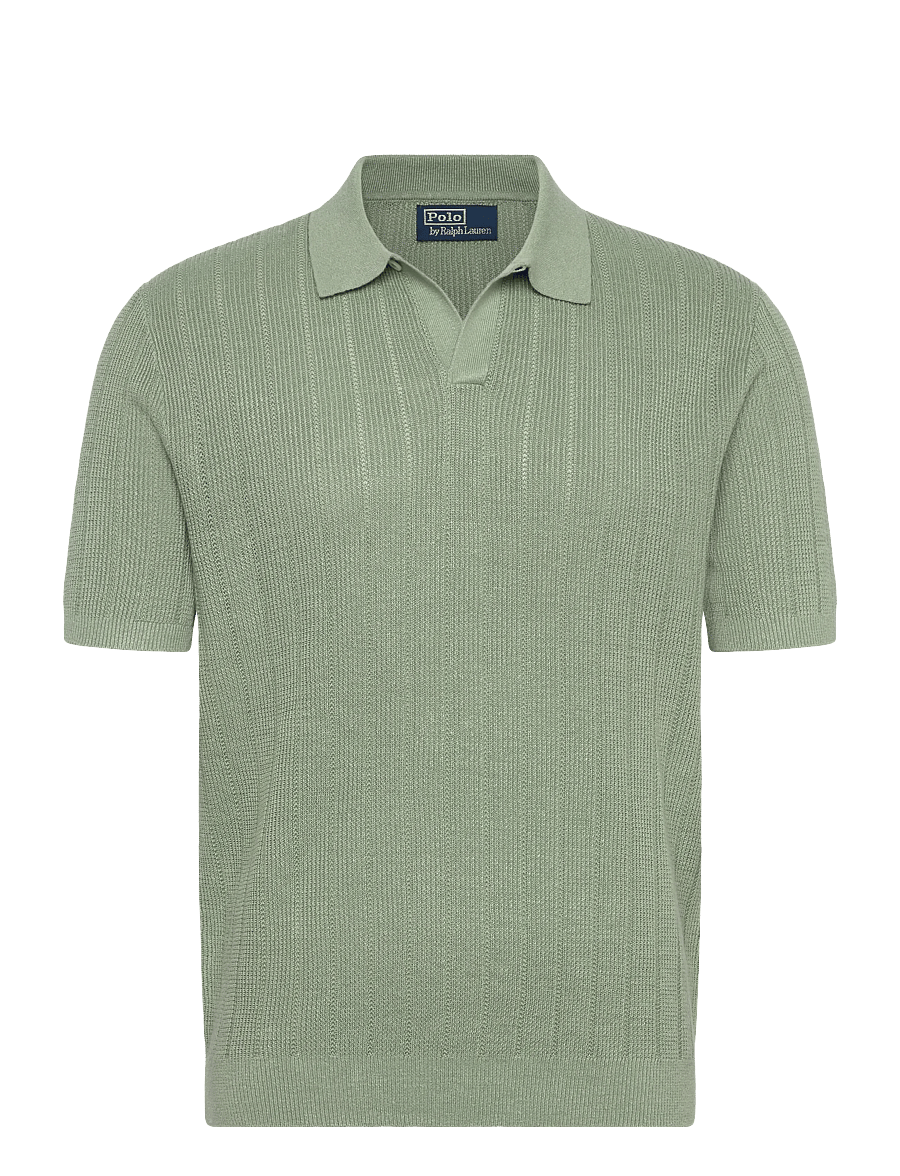 Polo Ralph Lauren - Linen Johnny-Collar Sweater - trikotažiniai polo marškinėliai - light green - 0