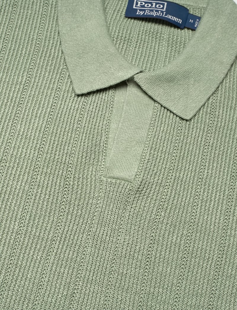 Polo Ralph Lauren - Linen Johnny-Collar Sweater - dzianinowe bluzki polo - light green - 2